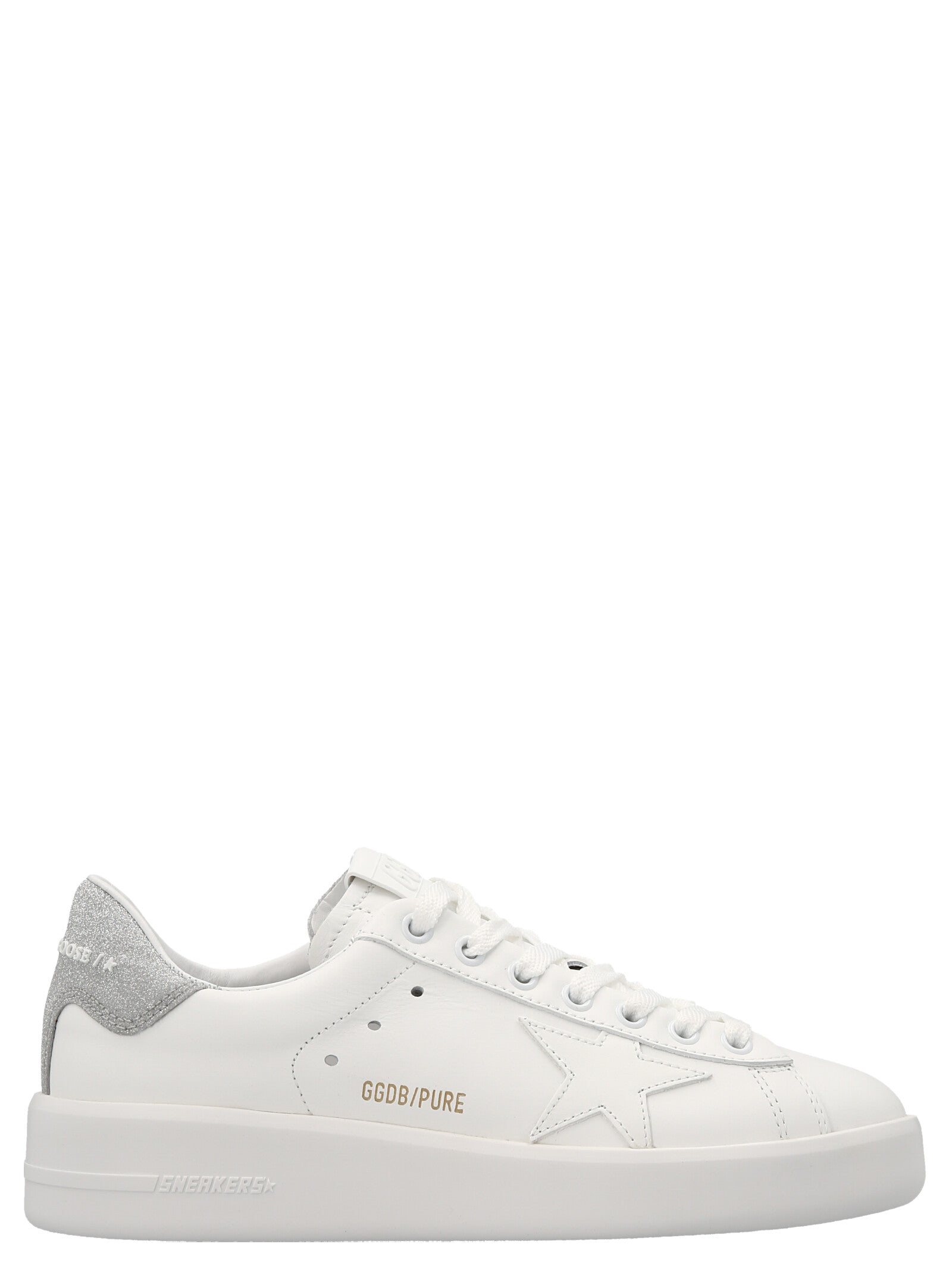 Golden Goose Silver Leather Low Top Sneakers Golden Goose