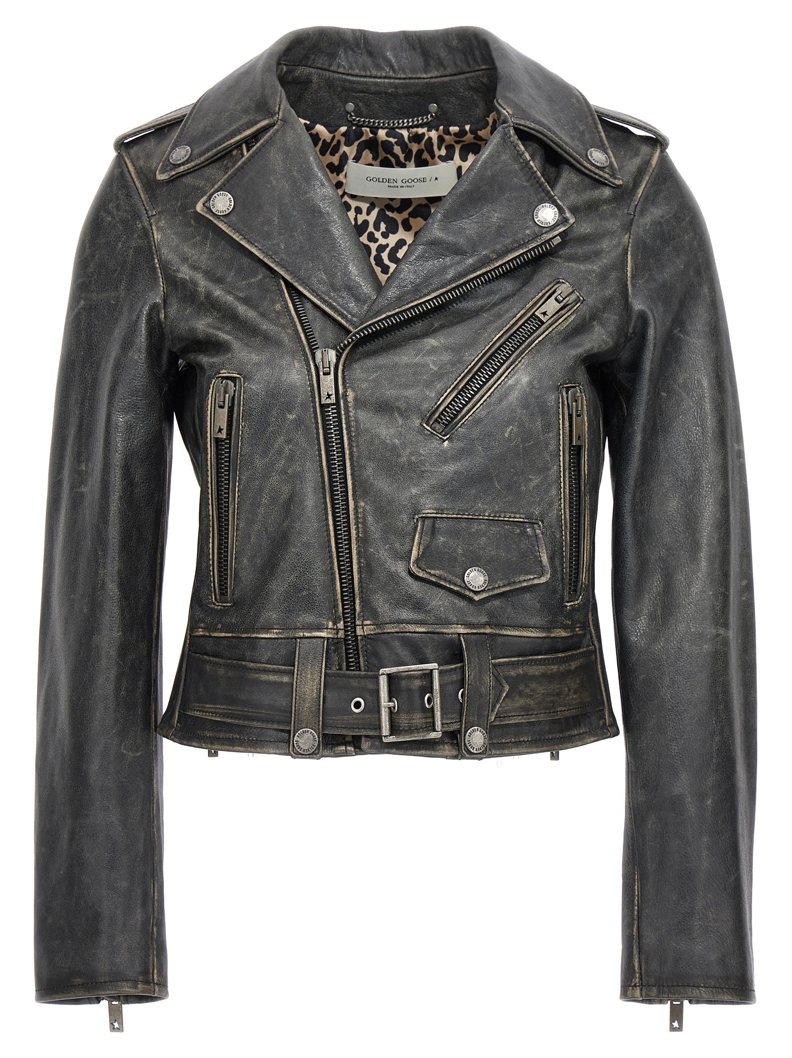 Golden Goose Black Cowhide Leather Jacket Golden Goose
