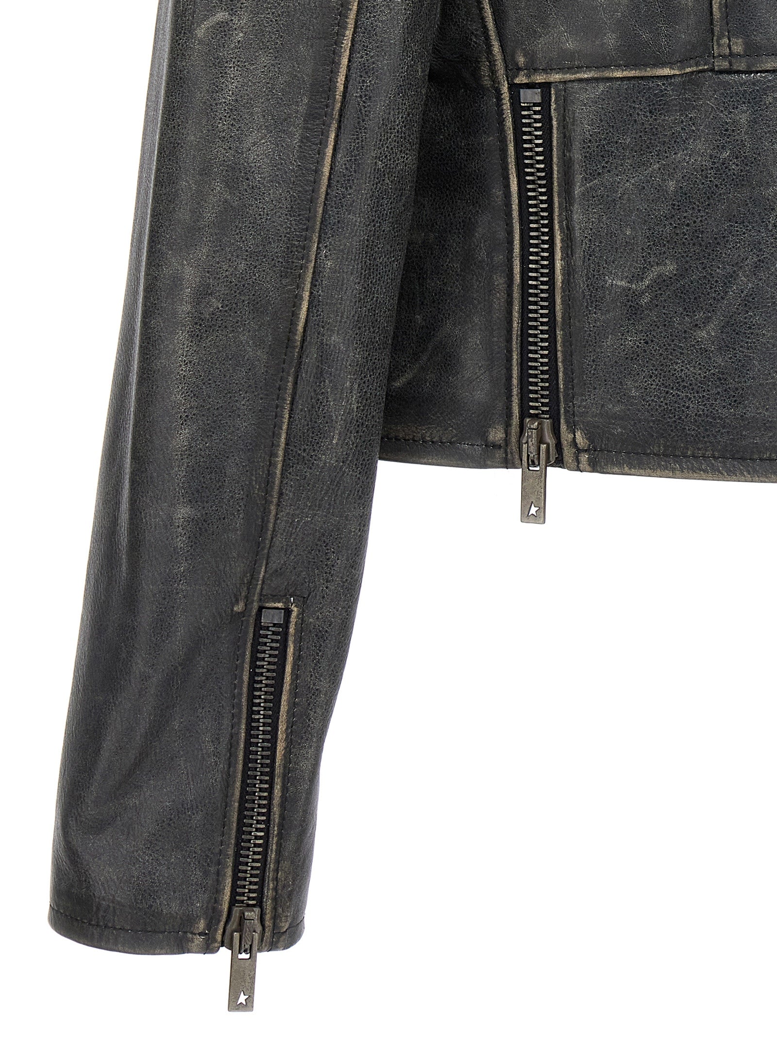 Golden Goose Black Cowhide Leather Jacket Golden Goose