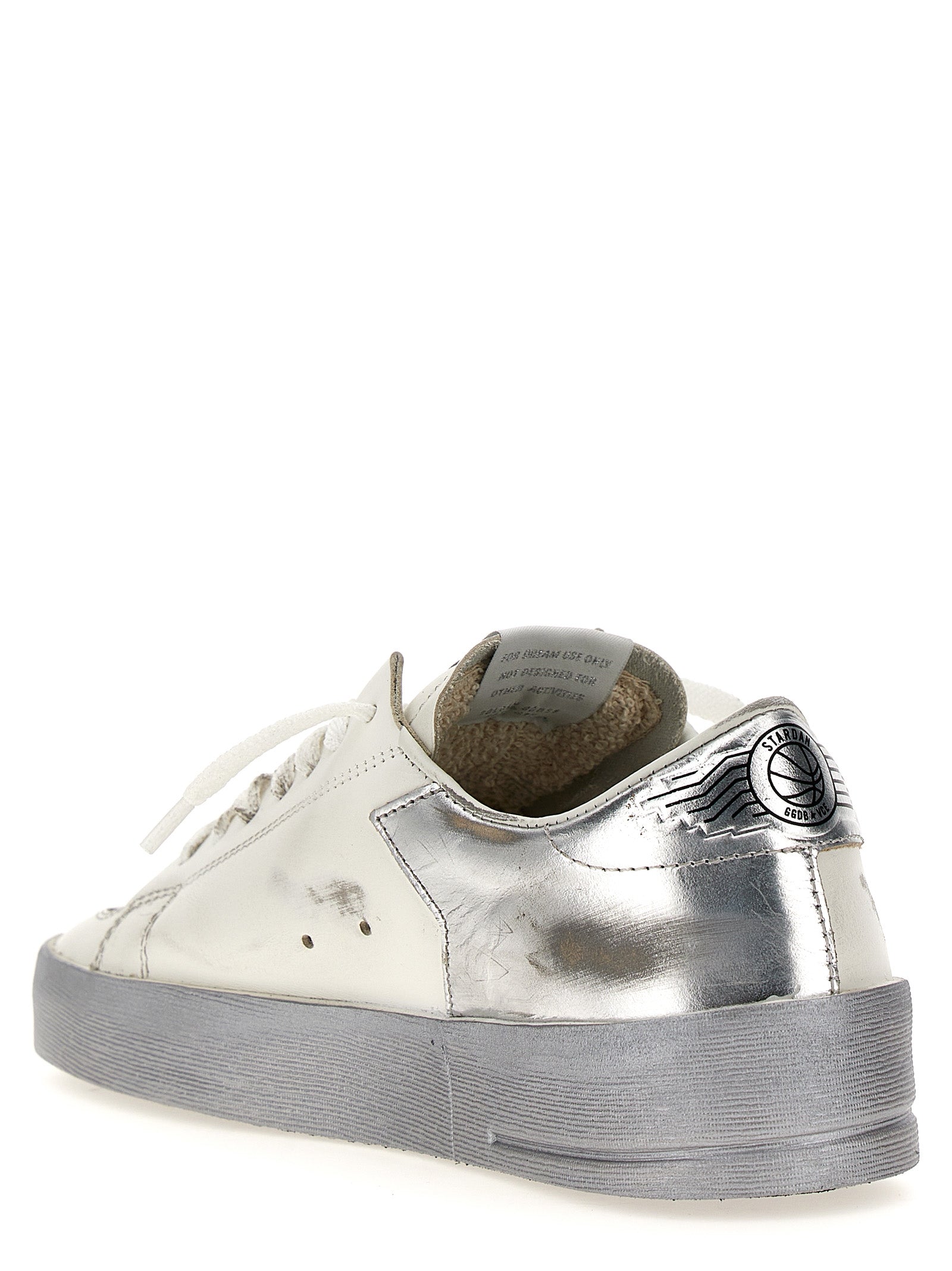 Golden Goose Silver Cowhide Athletic Sneakers Golden Goose