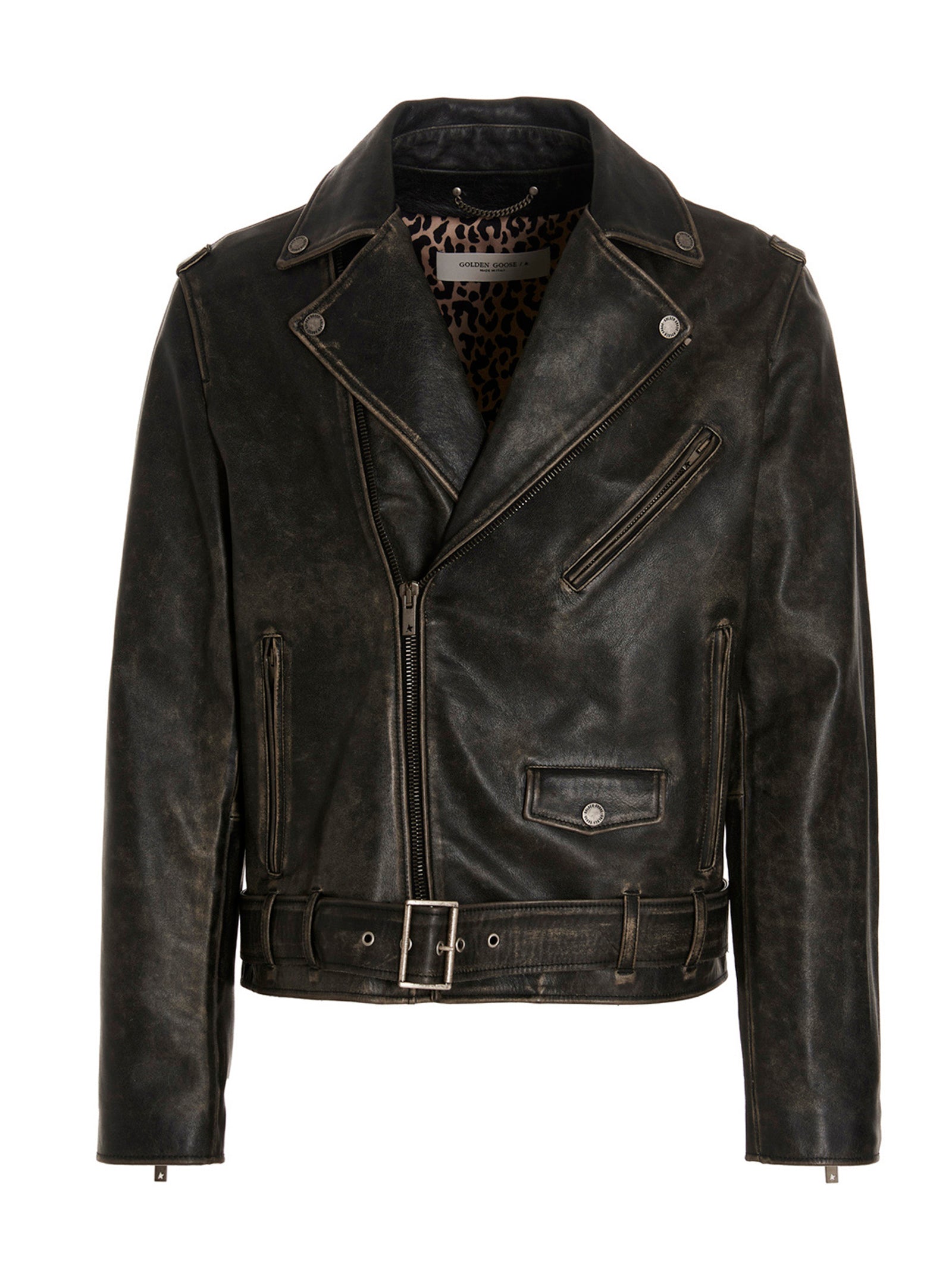 Golden Goose Black Calfskin Leather Jacket Golden Goose