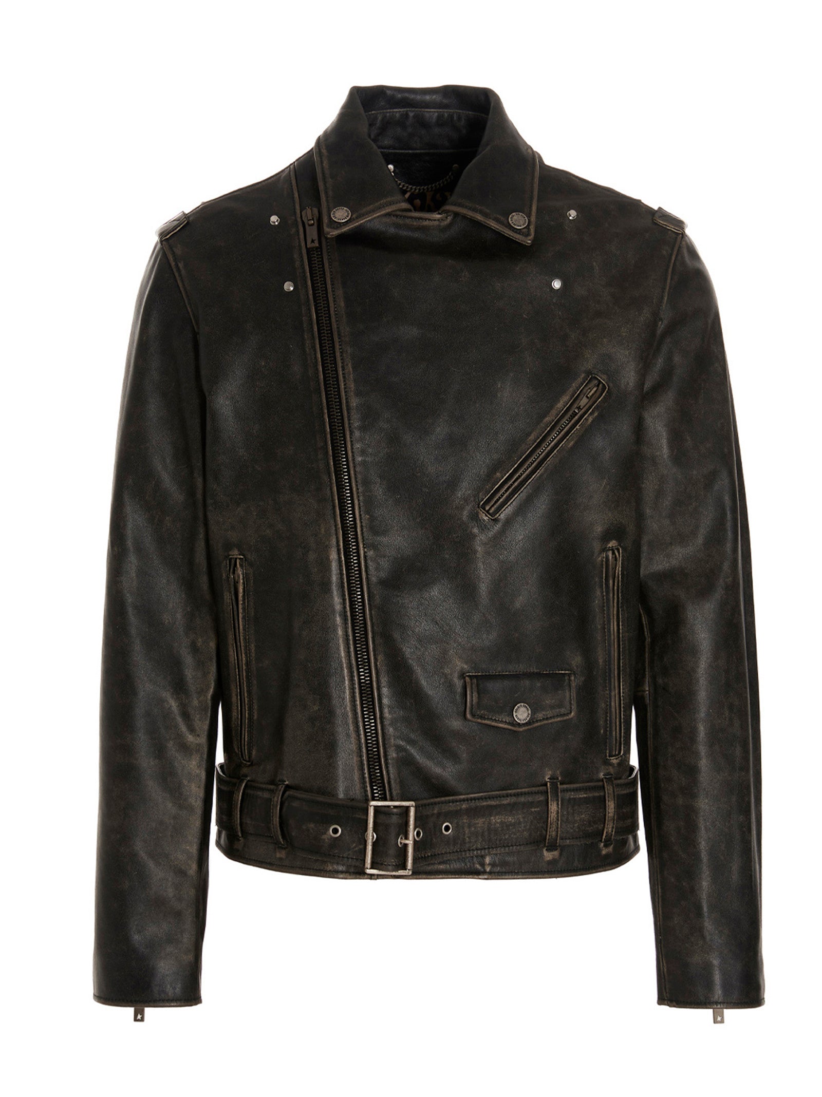 Golden Goose Black Calfskin Leather Jacket Golden Goose