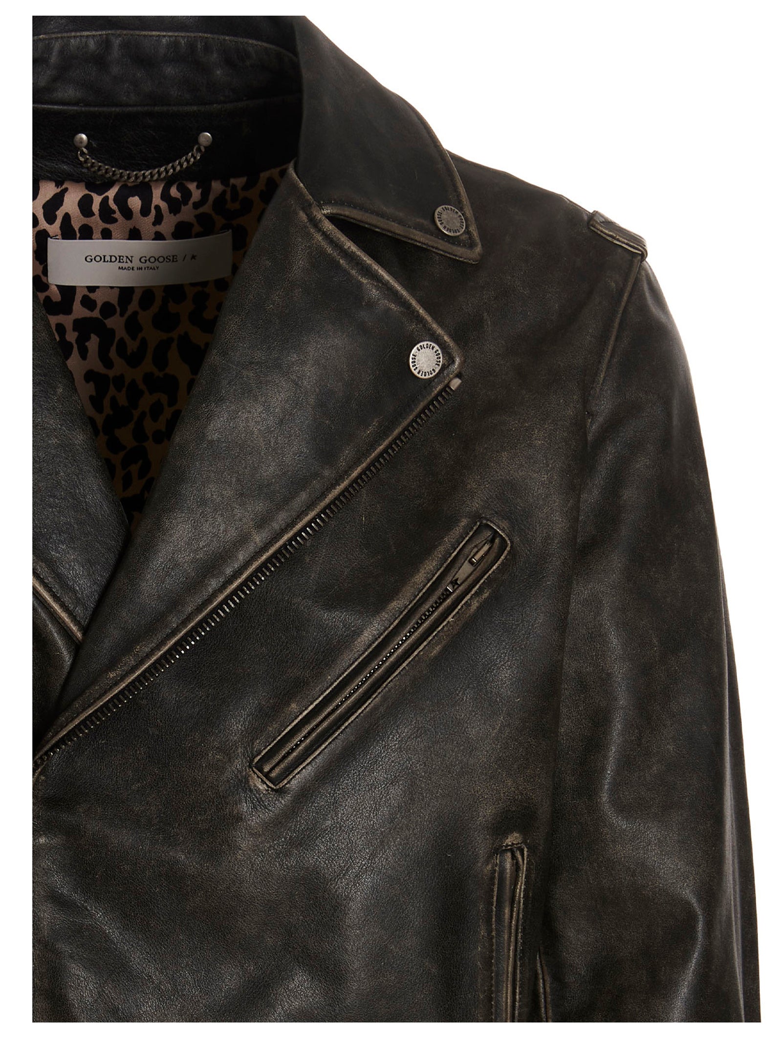 Golden Goose Black Calfskin Leather Jacket Golden Goose