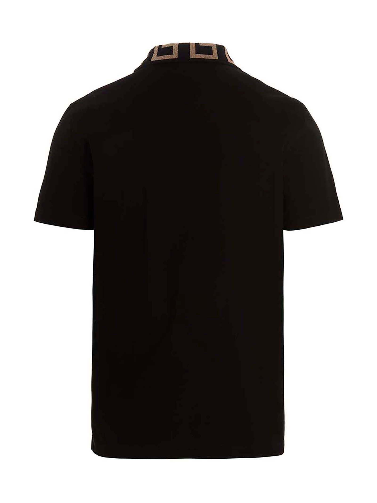 Versace Black Cotton Polo Shirt Versace