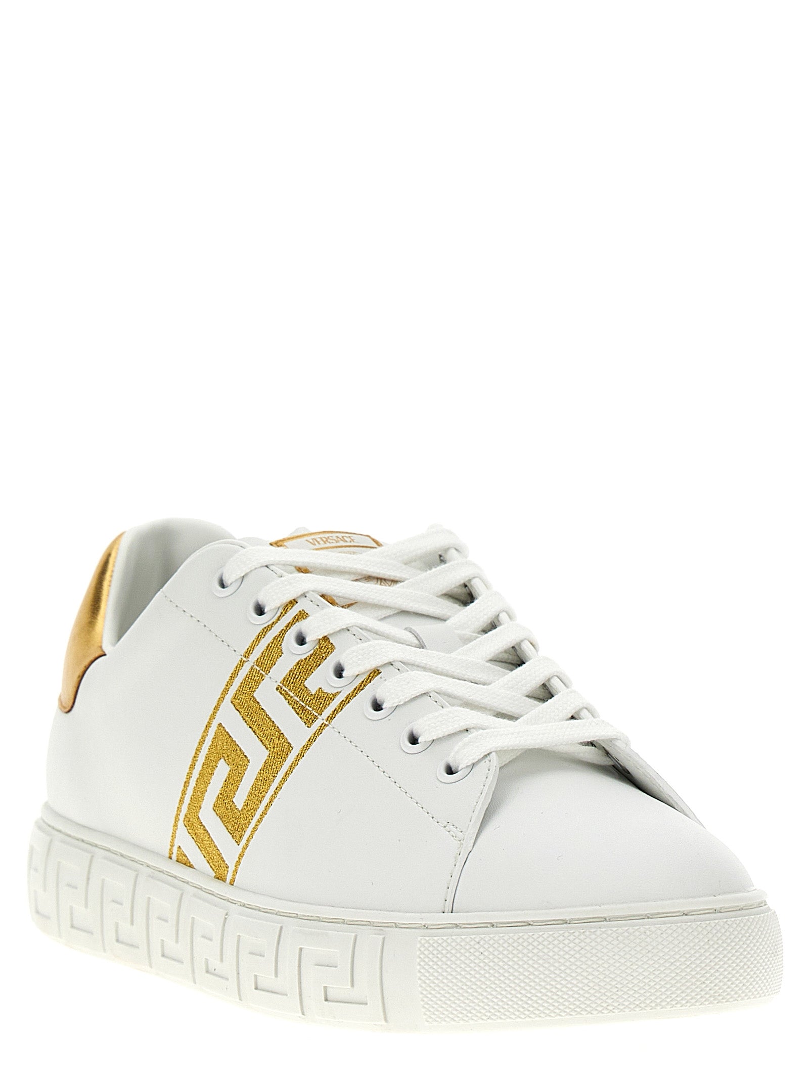 Versace Gold Polyamide Low Top Sneakers Versace