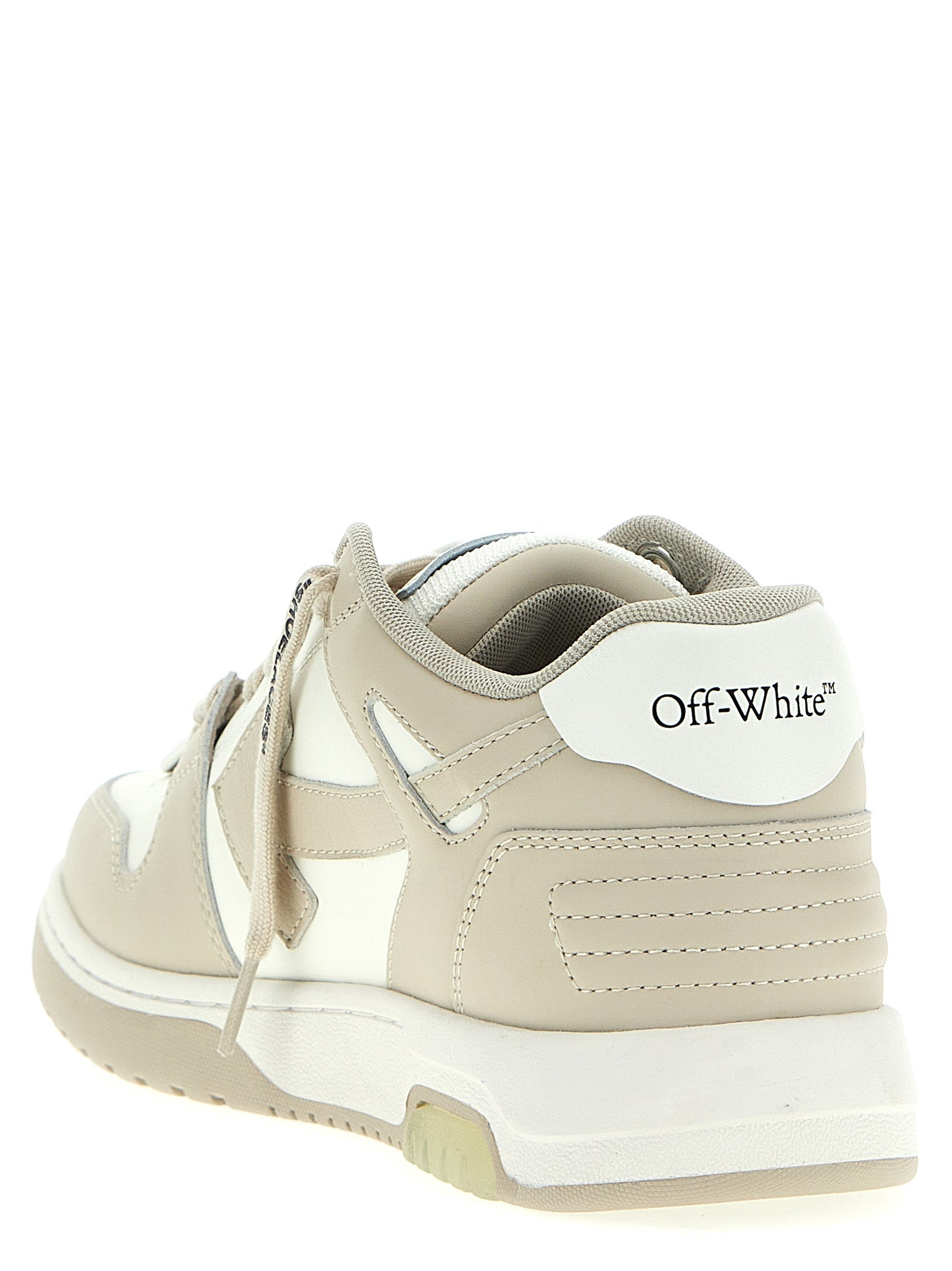 Off-White Beige Calfskin Low Top Sneakers Off-White