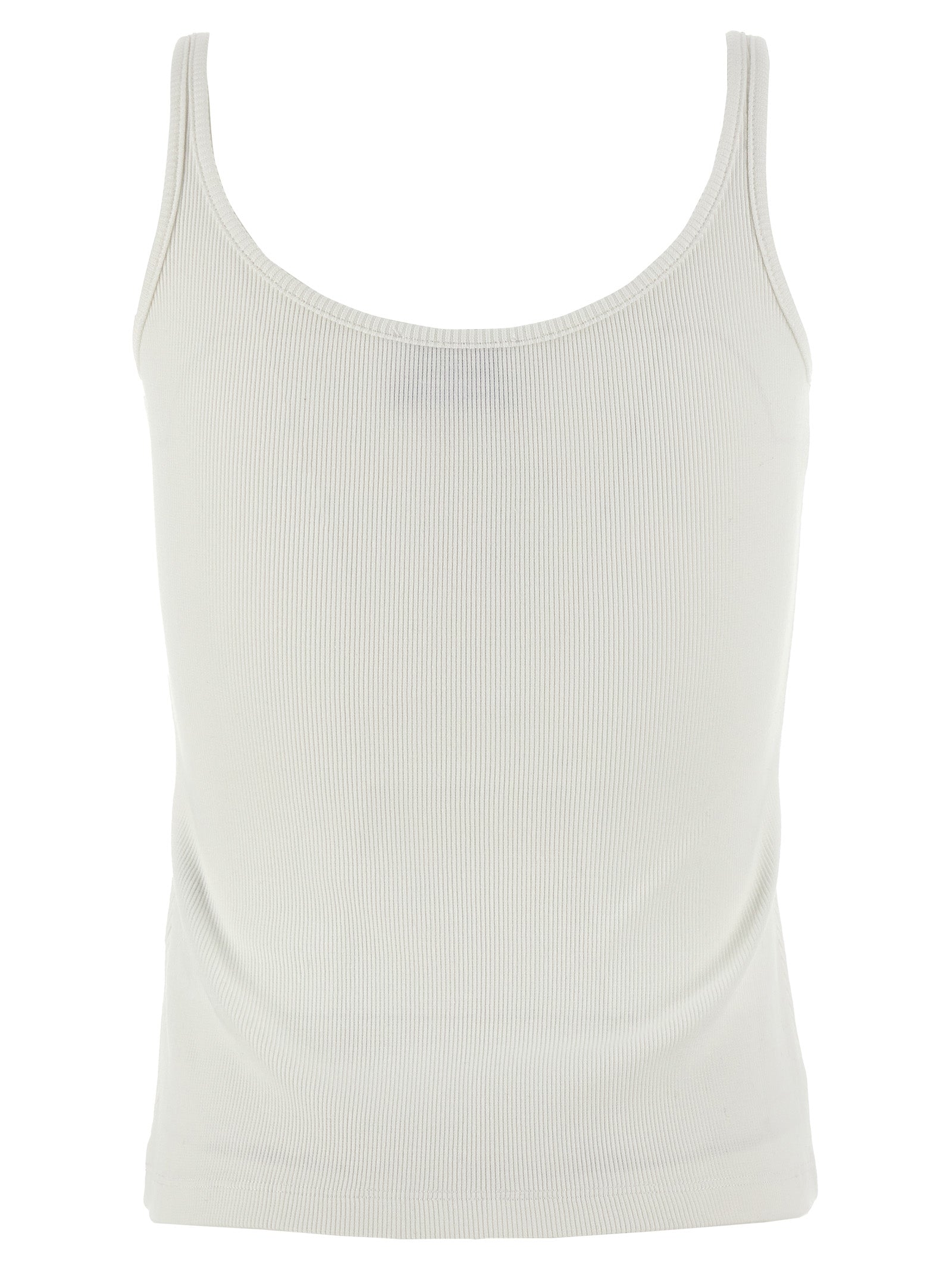 Off-White White Cotton Sleeveles T-Shirt Off-White