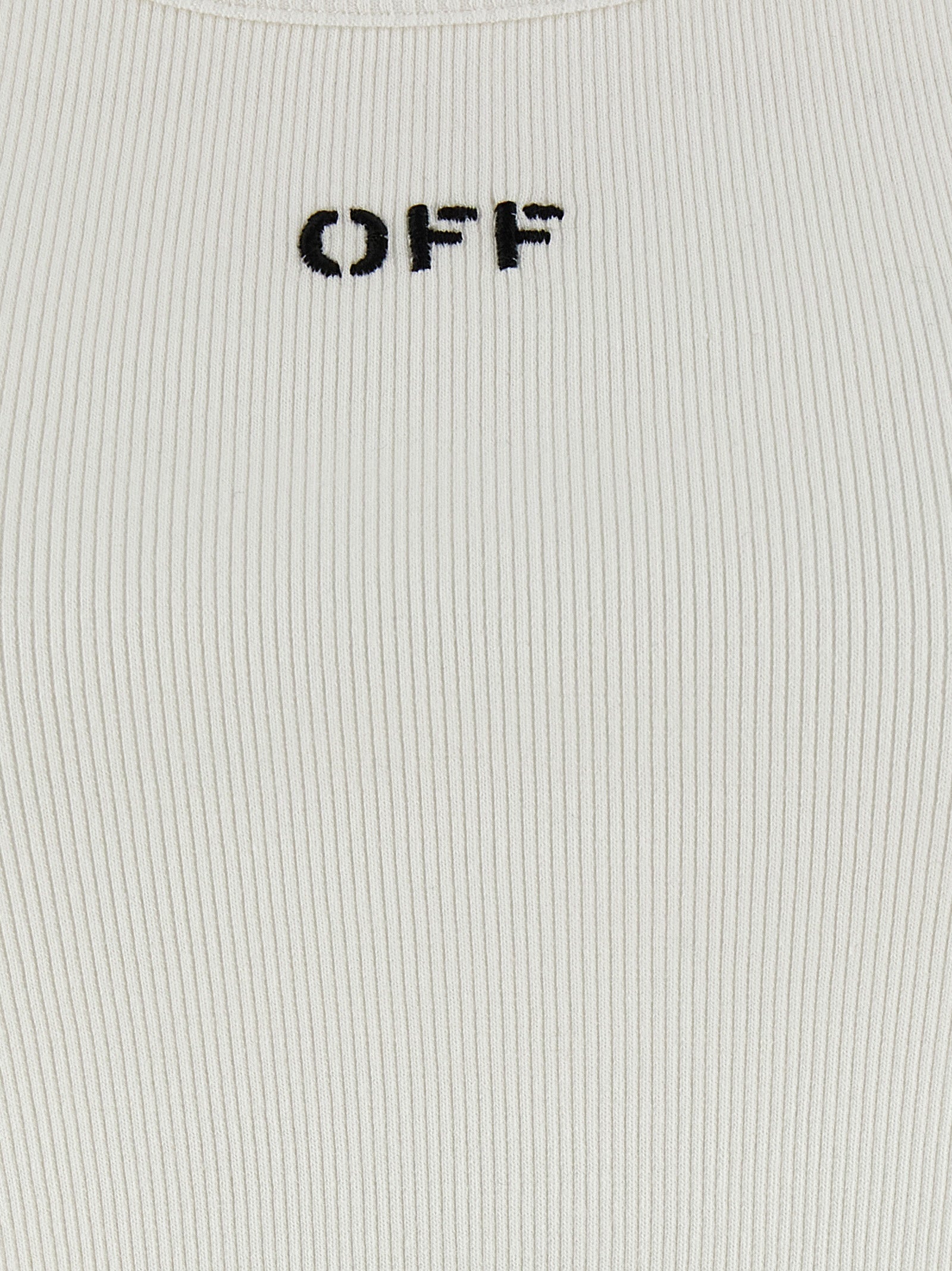 Off-White White Cotton Sleeveles T-Shirt Off-White