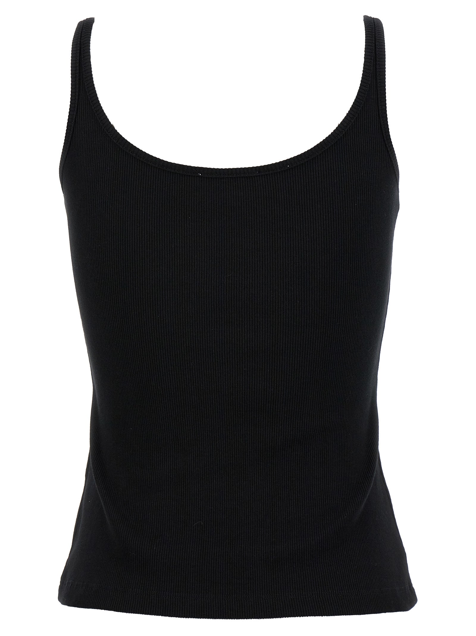 Off-White Black Cotton Sleeveles T-Shirt Off-White