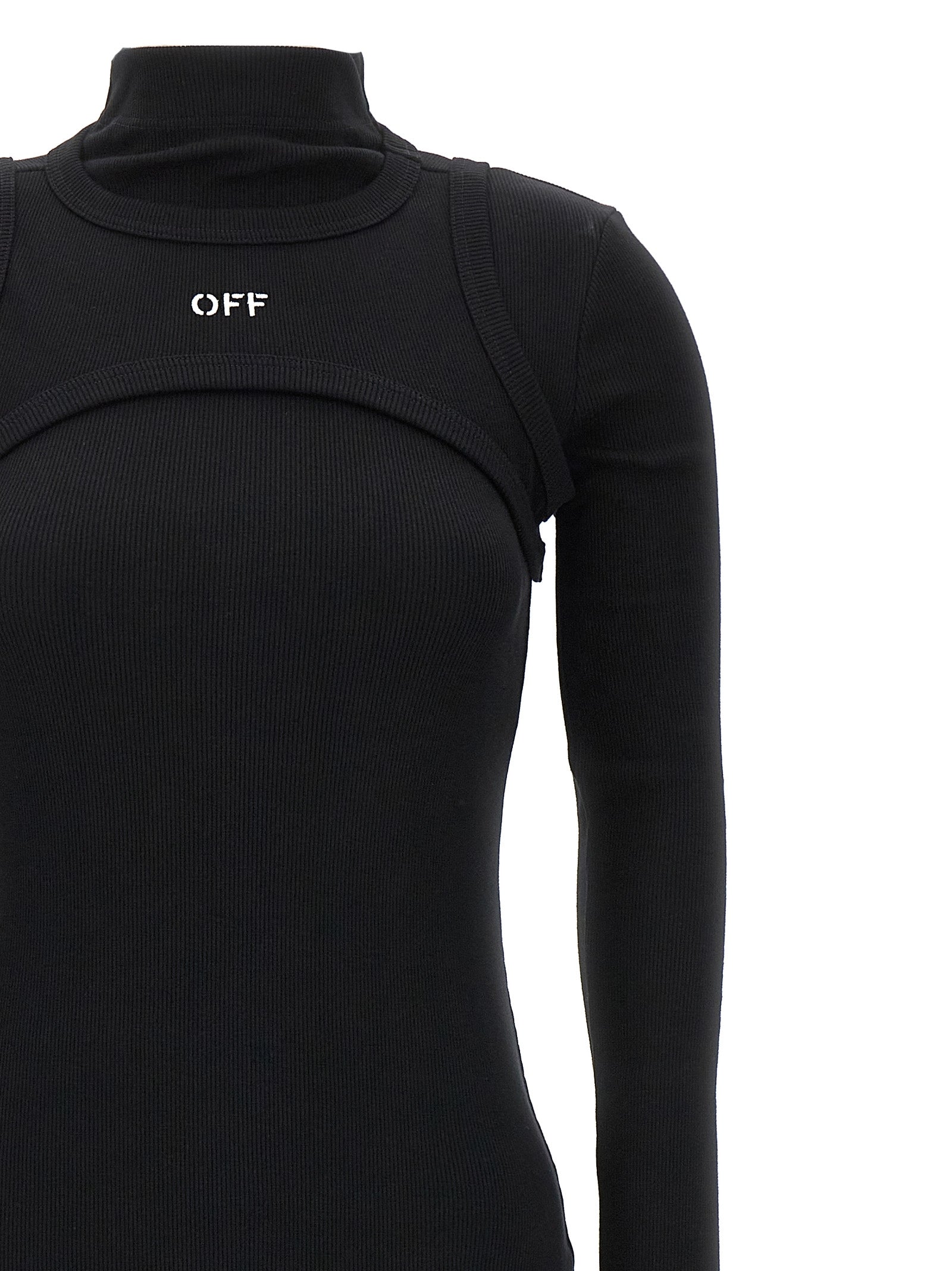 Off-White Black Cotton Midi Dress Off-White
