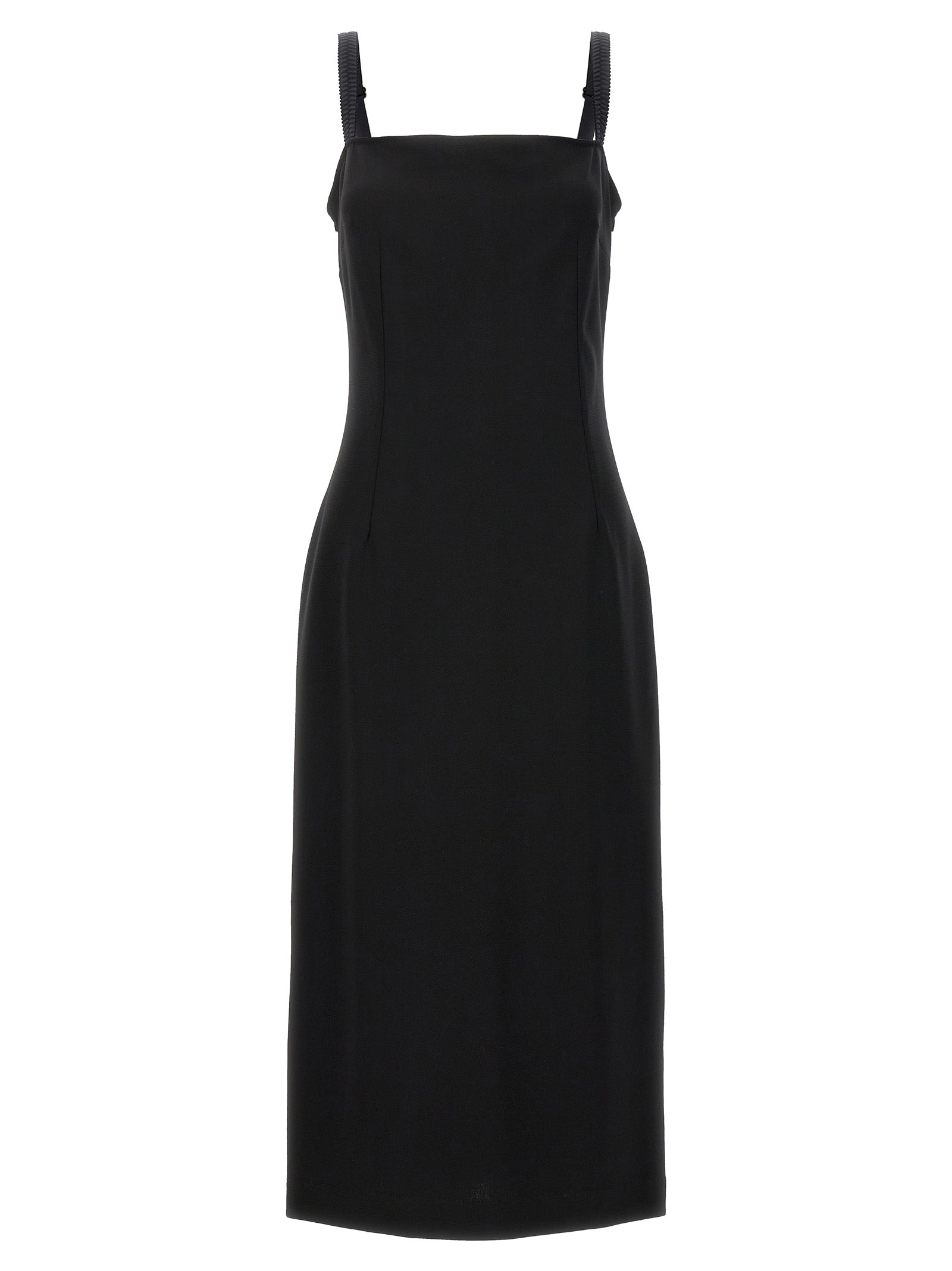 Dolce & Gabbana Black Viscose Midi Dress Dolce & Gabbana