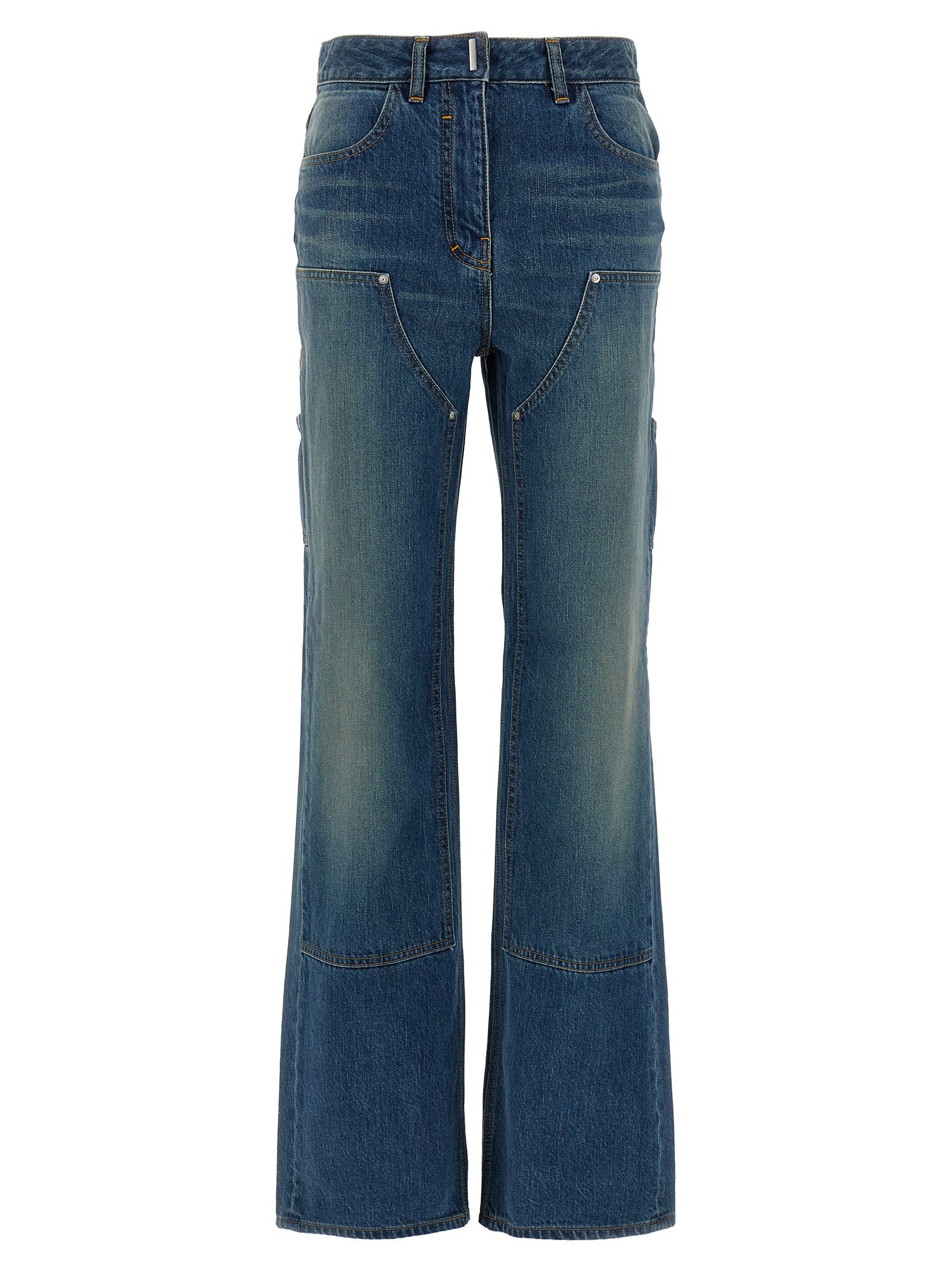 Givenchy Blue Cotton Flared Jeans Givenchy