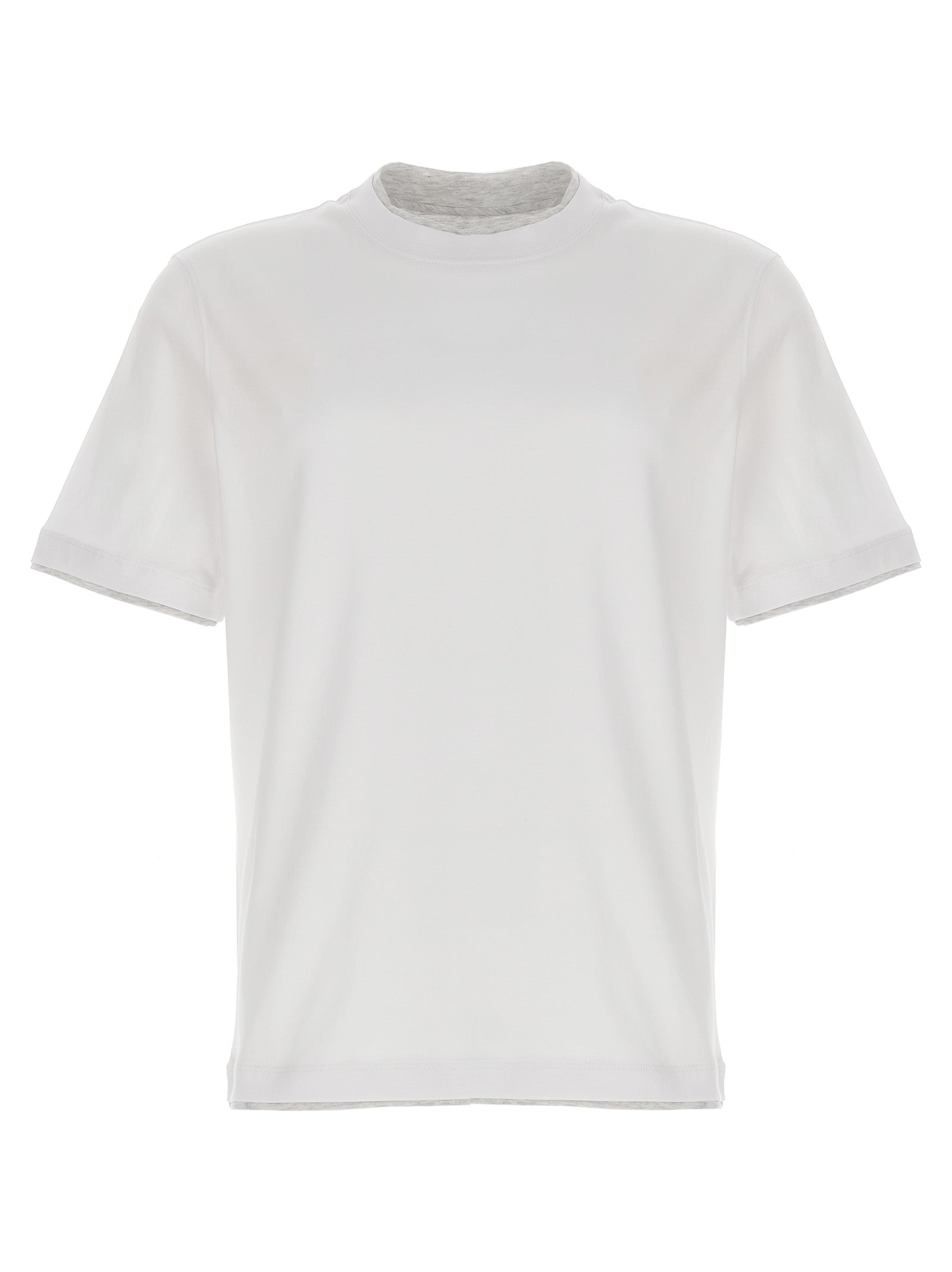 Brunello Cucinelli White Cotton T-Shirt Brunello Cucinelli