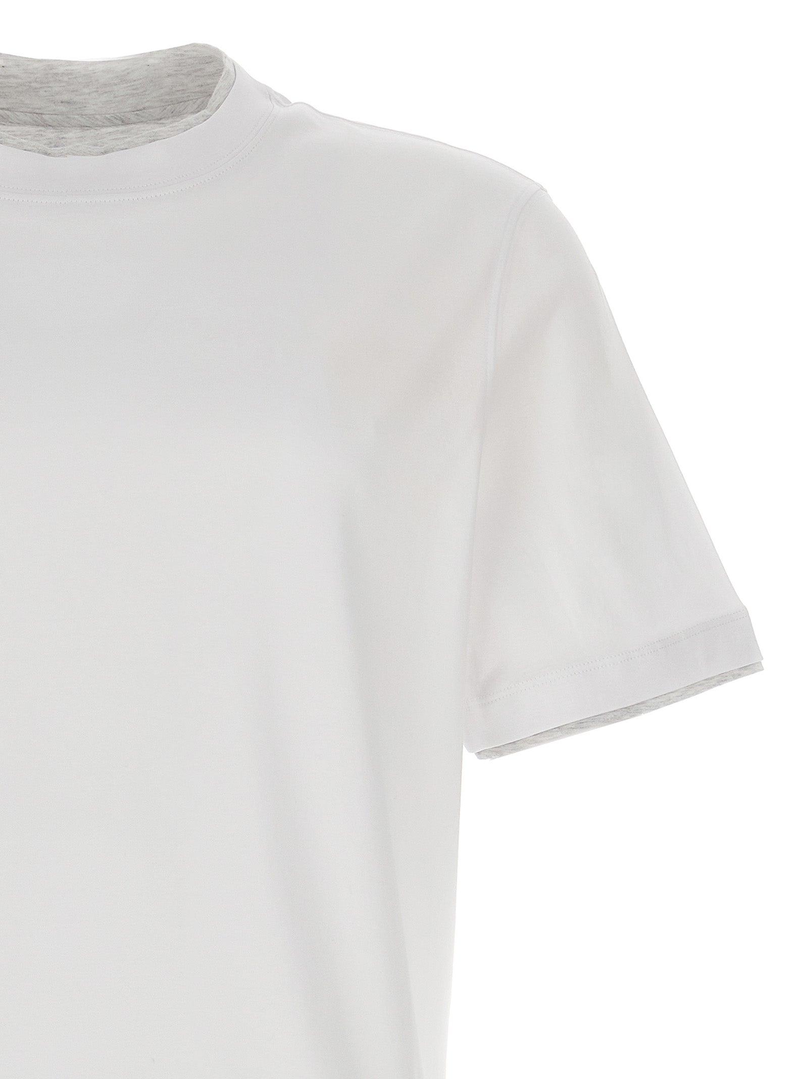 Brunello Cucinelli White Cotton T-Shirt Brunello Cucinelli