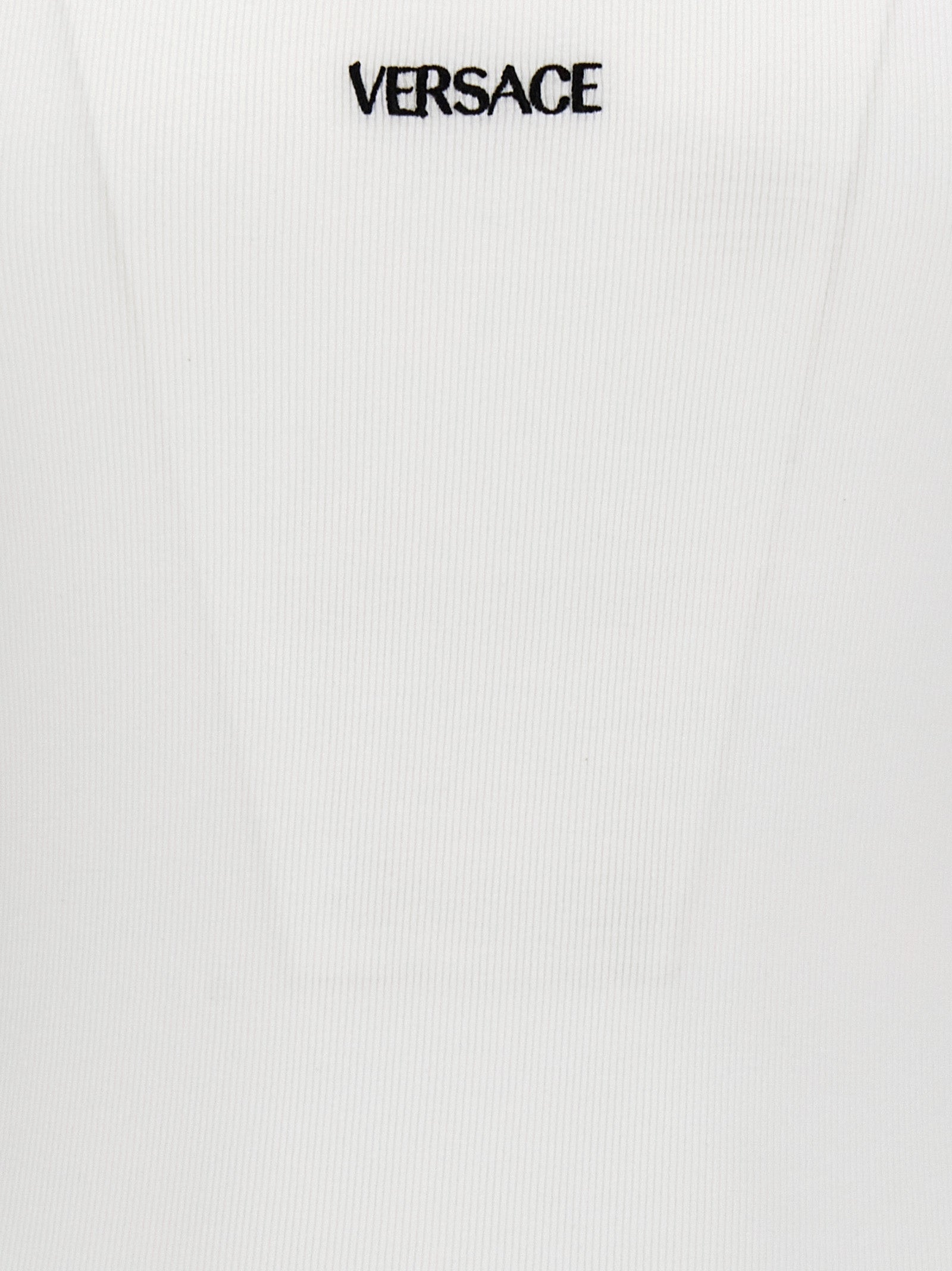 Versace White Cotton Sleeveles T-Shirt Versace