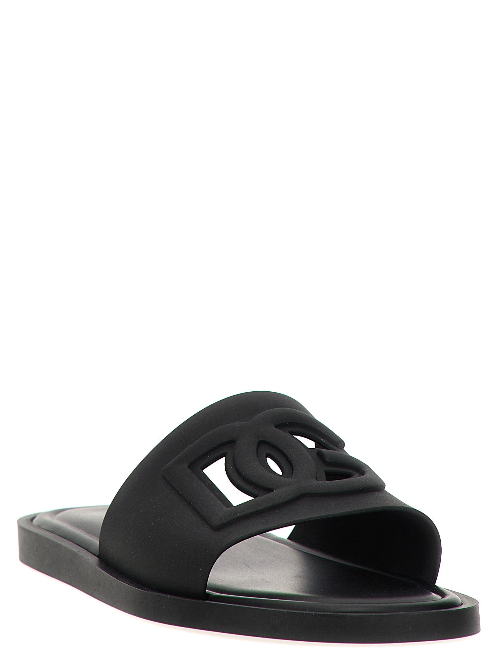 Dolce & Gabbana Black Polyethylene Slides Dolce & Gabbana