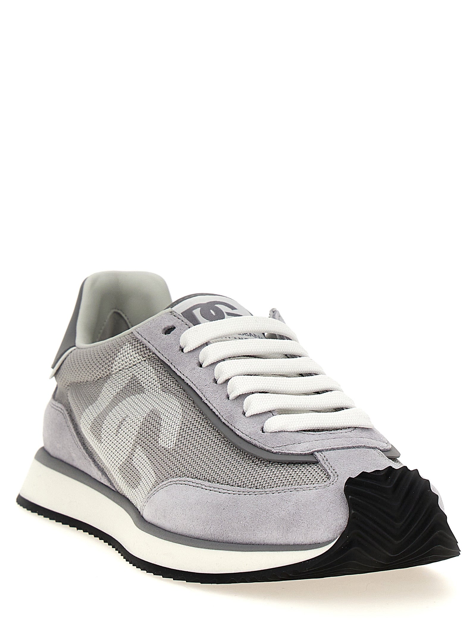 Dolce & Gabbana Gray Calfskin Athletic Sneakers Dolce & Gabbana