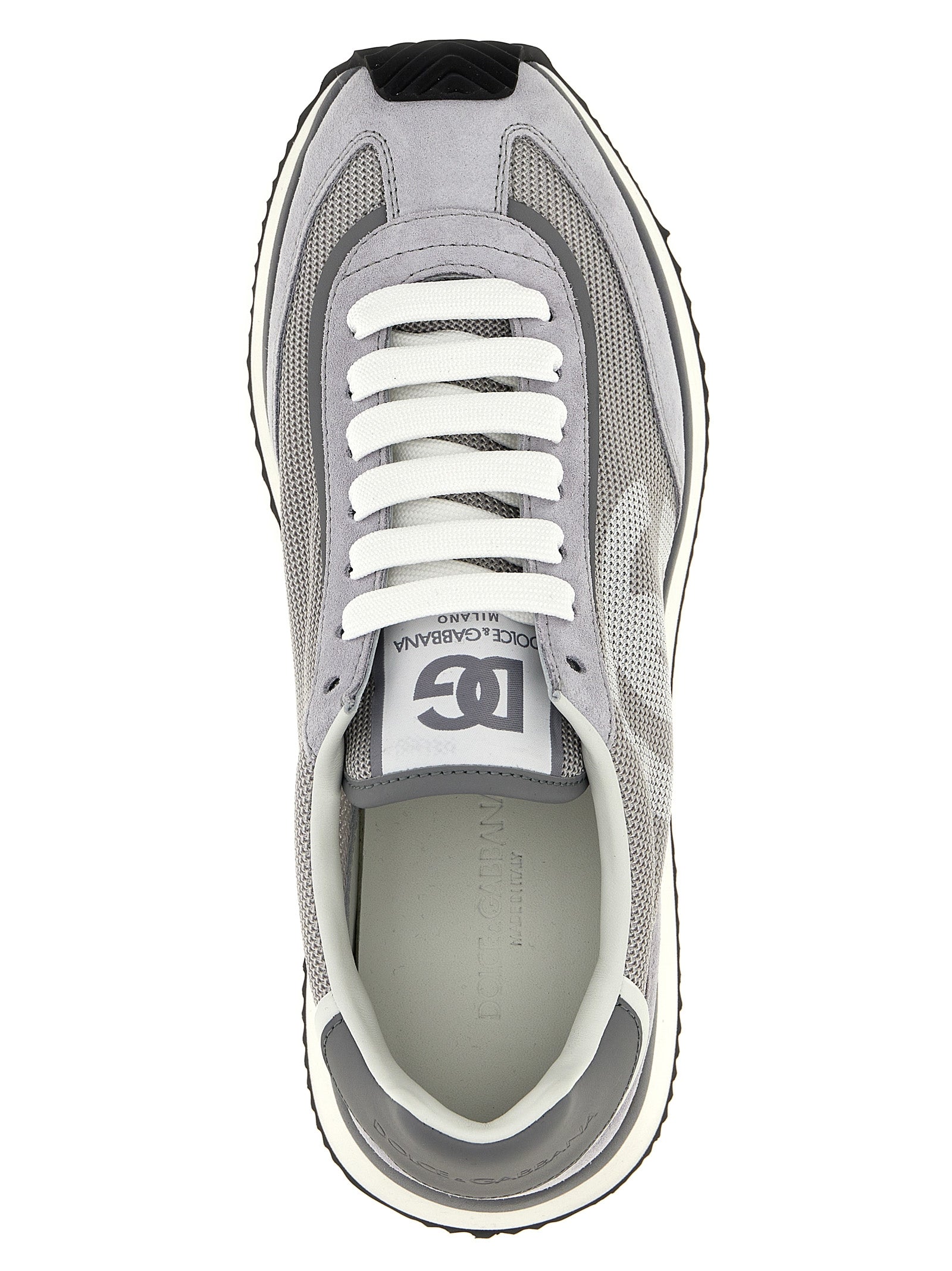 Dolce & Gabbana Gray Calfskin Athletic Sneakers Dolce & Gabbana