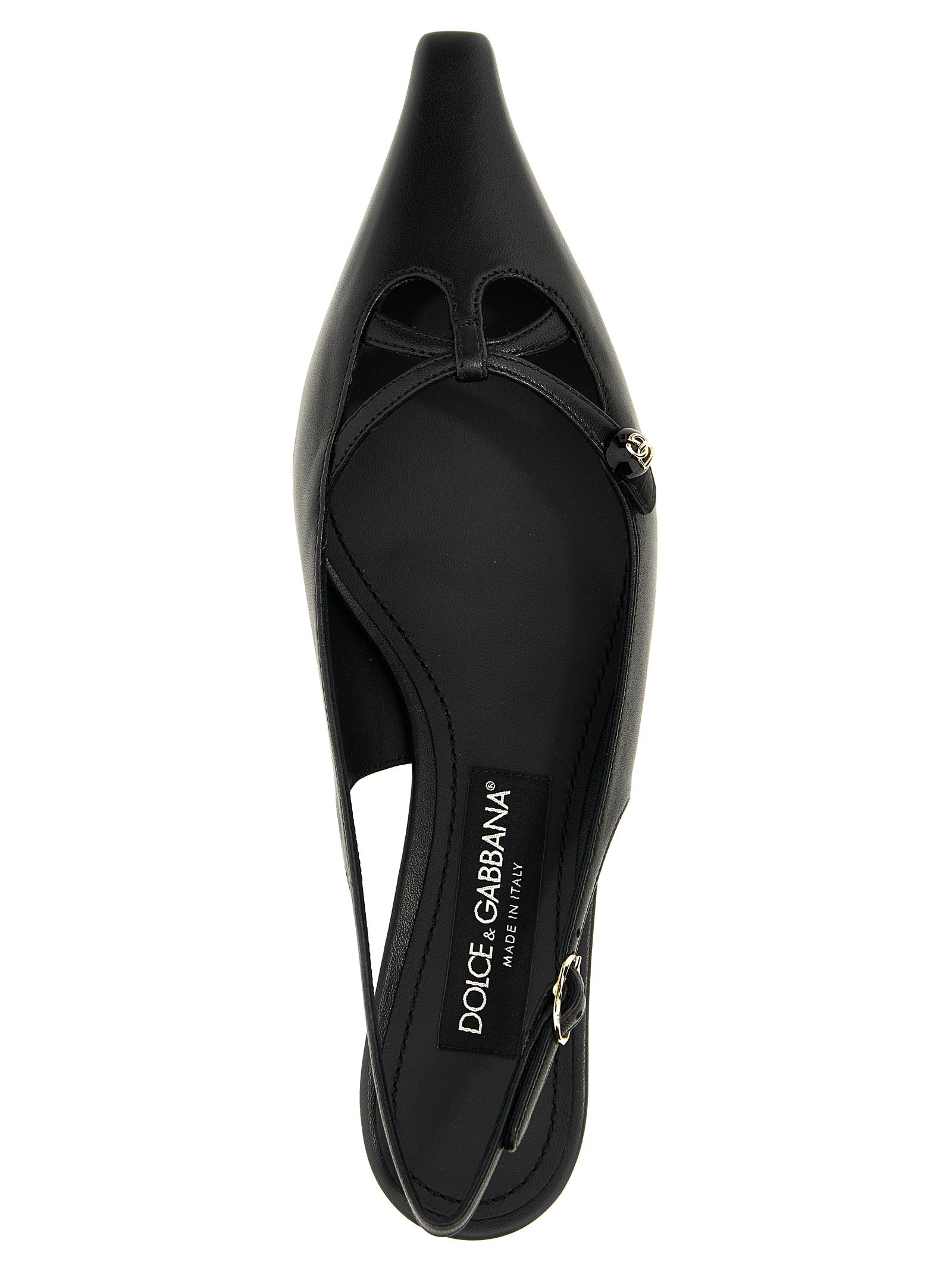 Dolce & Gabbana Black Lamb Leather Mid Heel Pumps Dolce & Gabbana