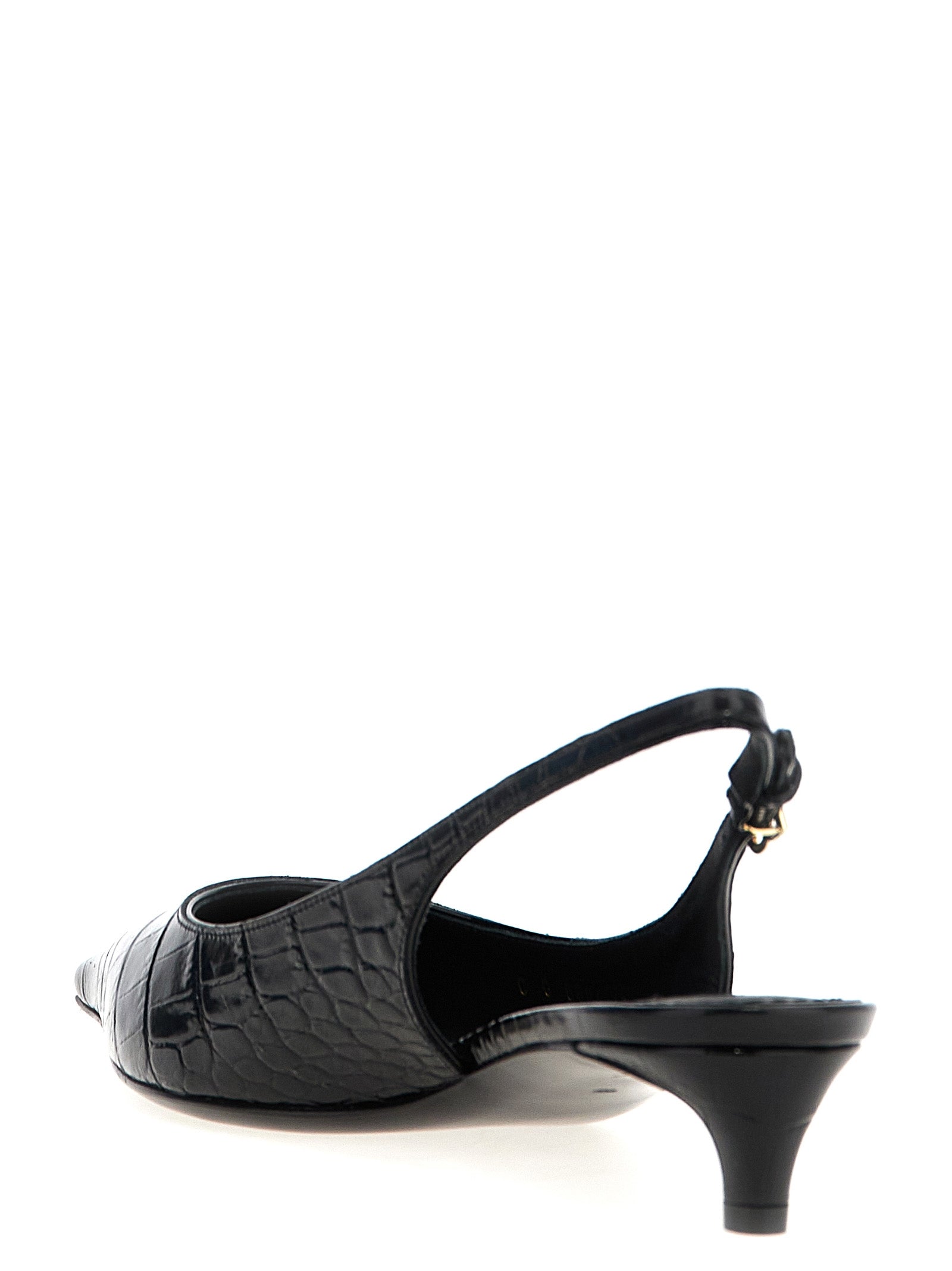 Dolce & Gabbana Black Calfskin Mid Heel Pumps Dolce & Gabbana