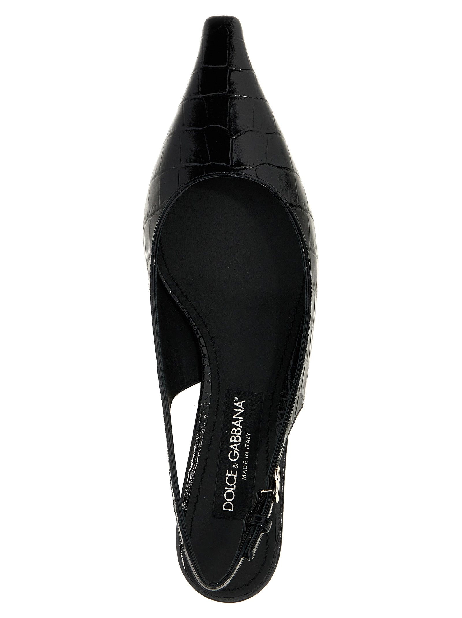 Dolce & Gabbana Black Calfskin Mid Heel Pumps Dolce & Gabbana