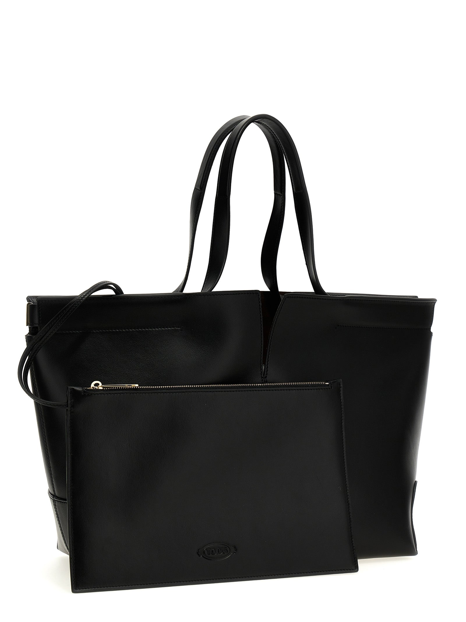Tod's Black Calfskin Tote Bag Tod's