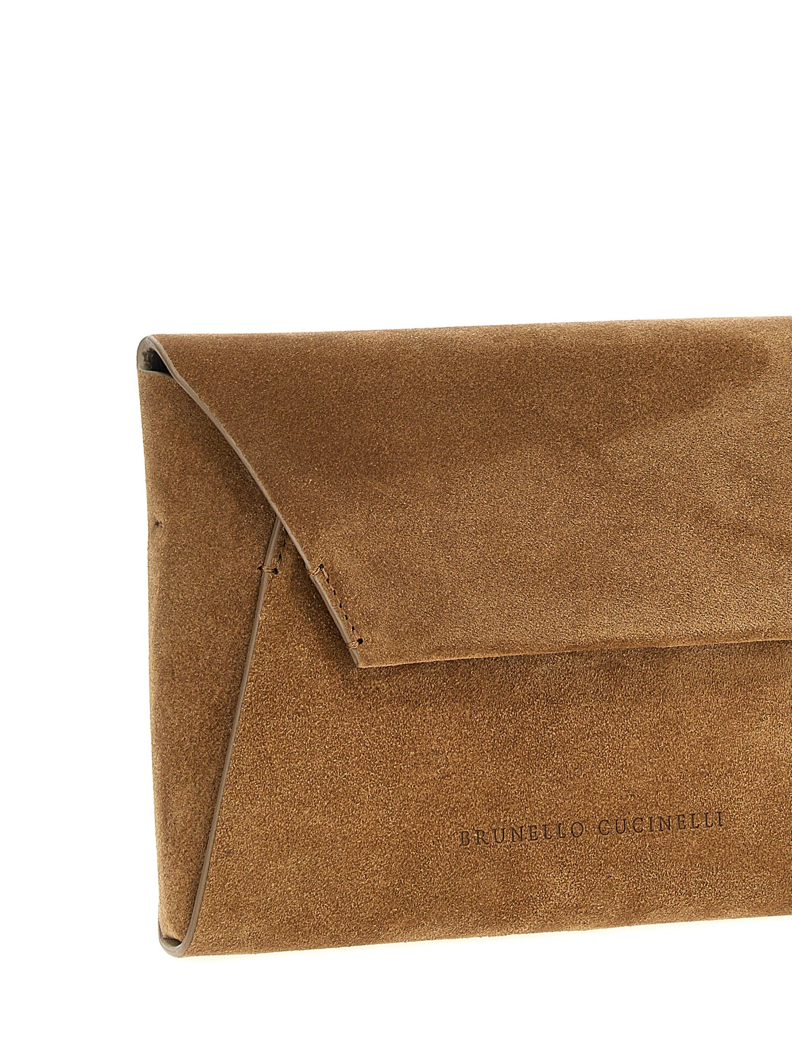 Brunello Cucinelli Brown Calfskin Clutch Bag Brunello Cucinelli