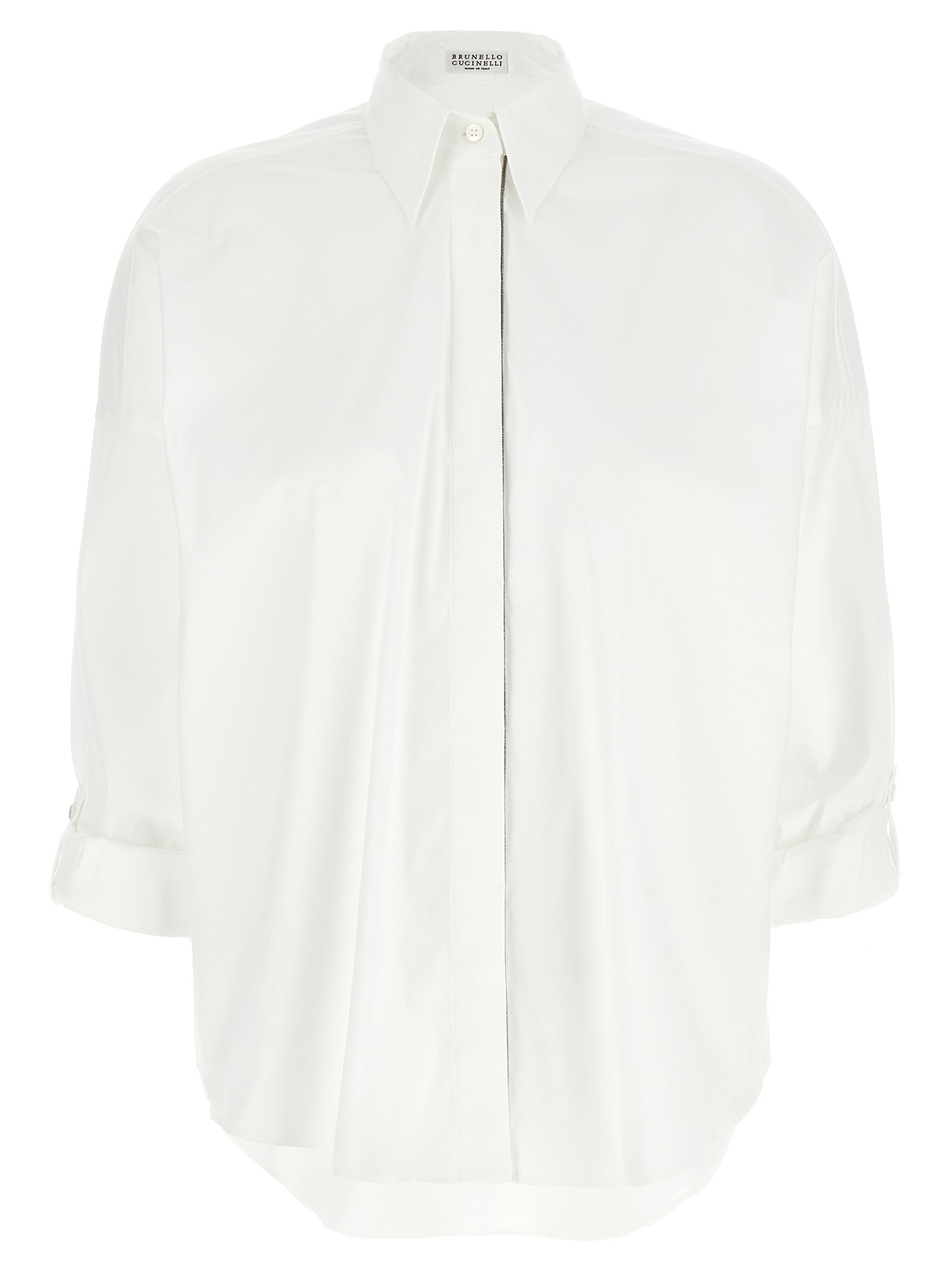 Brunello Cucinelli White Cotton Blouse Brunello Cucinelli