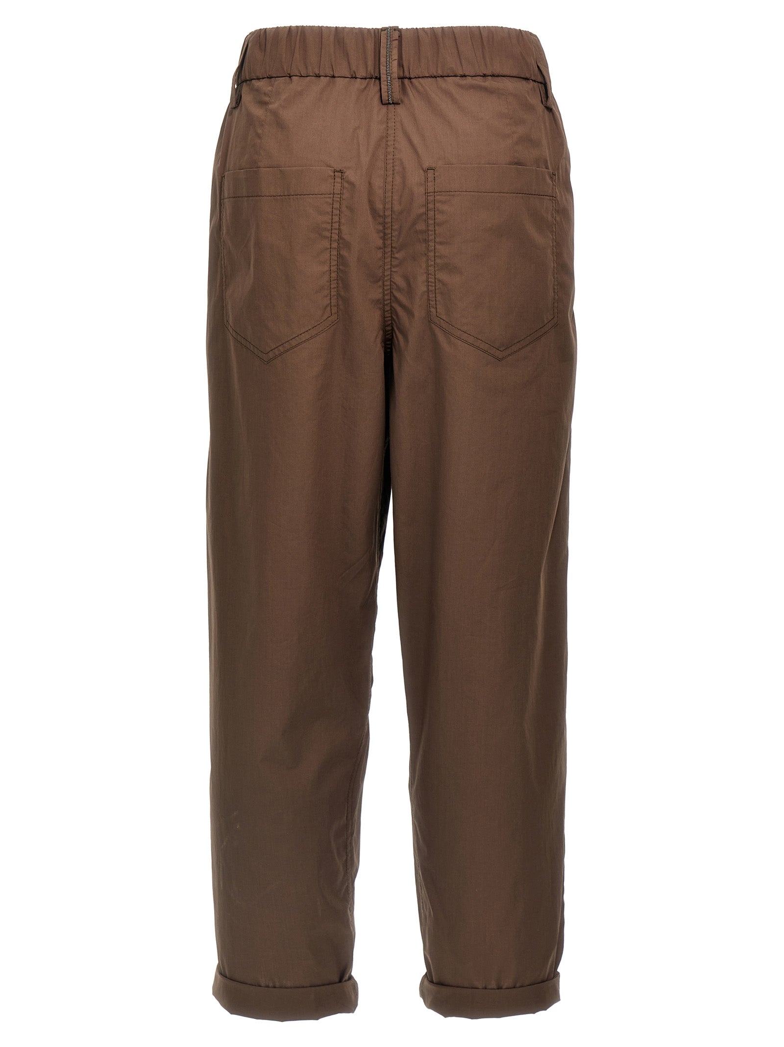 Brunello Cucinelli Brown Cotton Casual Pants Brunello Cucinelli
