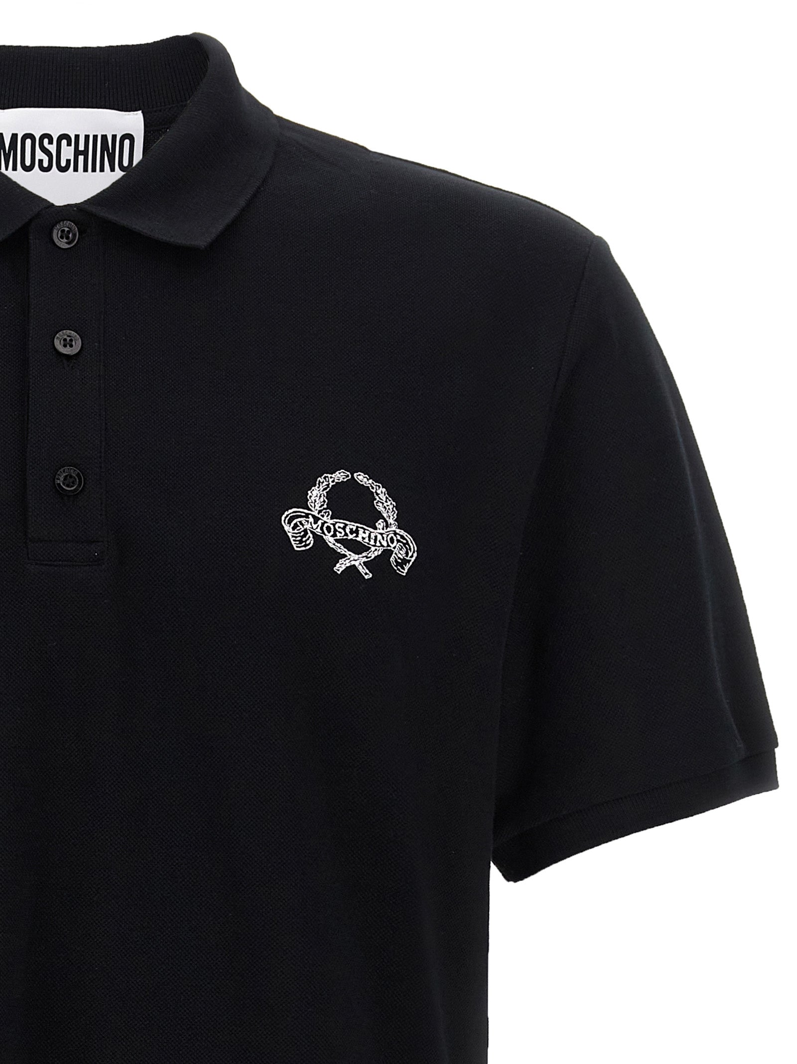 Moschino Black Cotton Polo Shirt Moschino