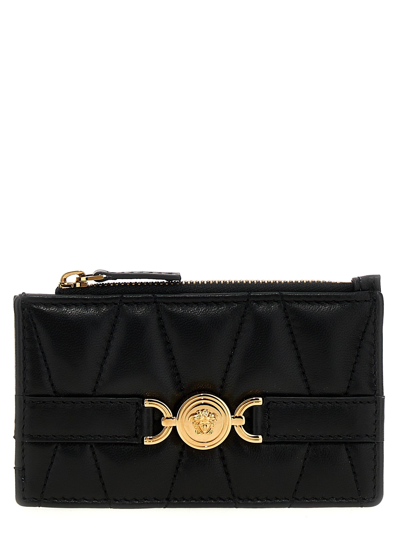 Versace Black Lamb Leather Cardholder Versace