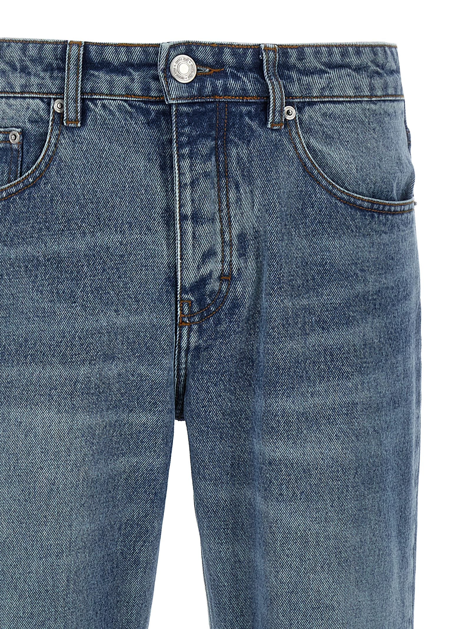 Ami Paris Blue Cotton Straight-Leg Jeans Ami Paris