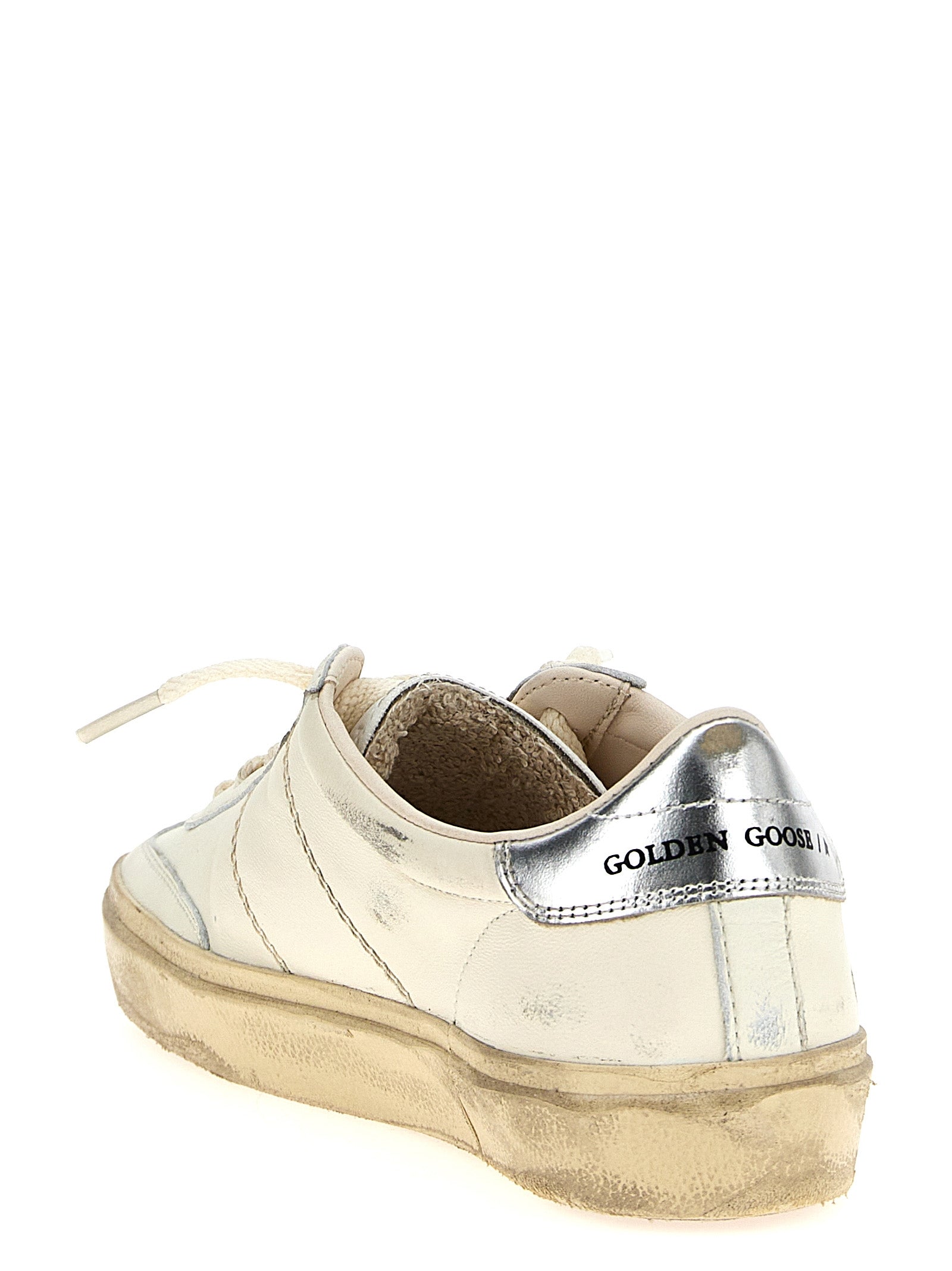 Golden Goose Silver Lamb Leather Low Top Sneakers Golden Goose