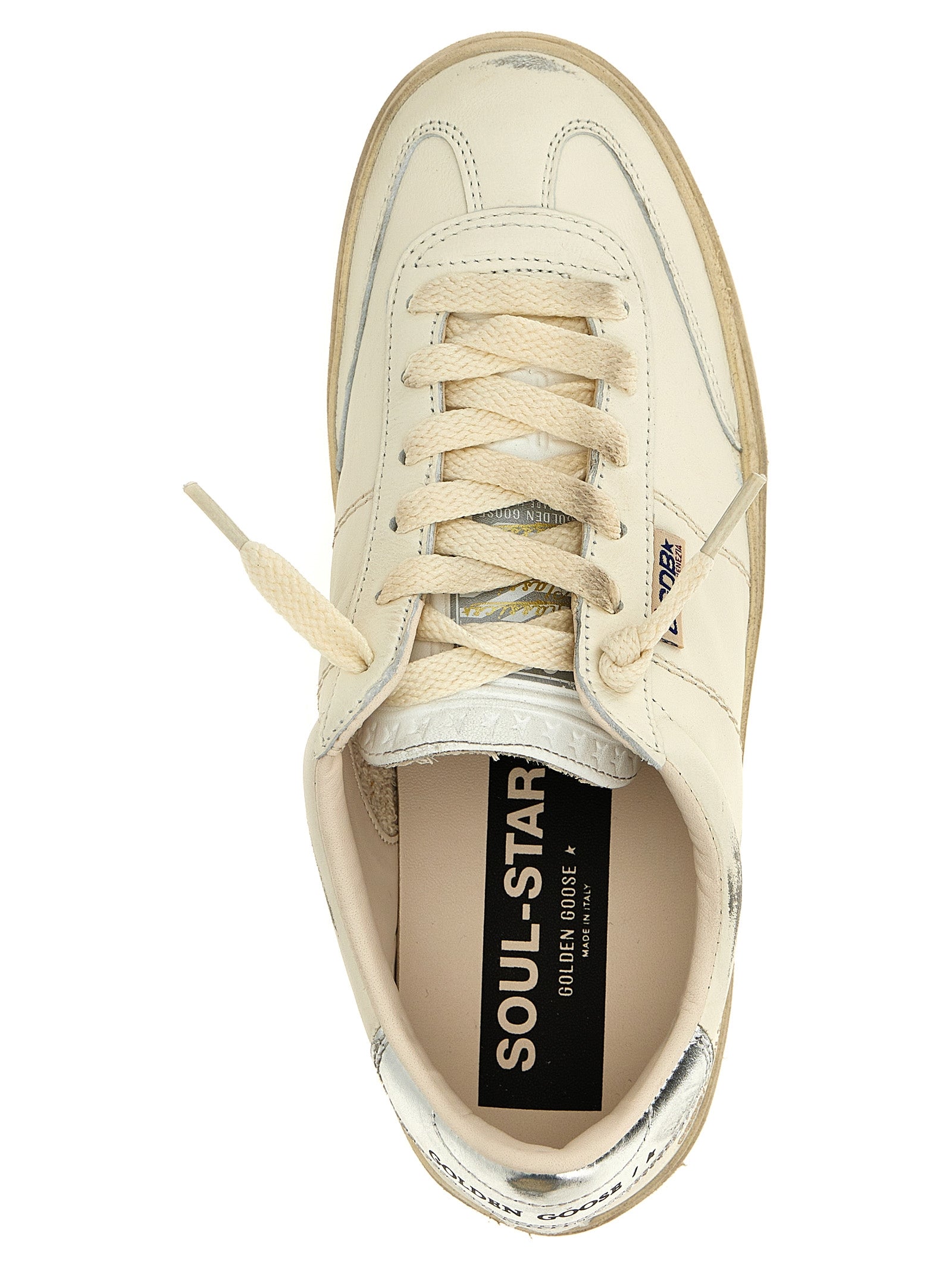 Golden Goose Silver Lamb Leather Low Top Sneakers Golden Goose