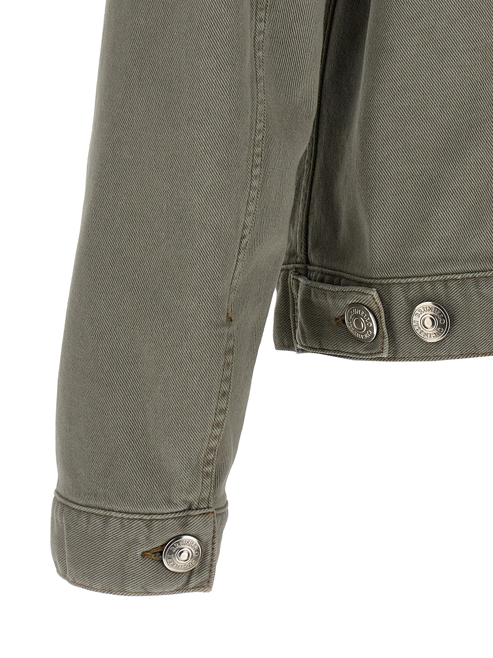 Brunello Cucinelli Gray Cotton Denim Jacket Brunello Cucinelli