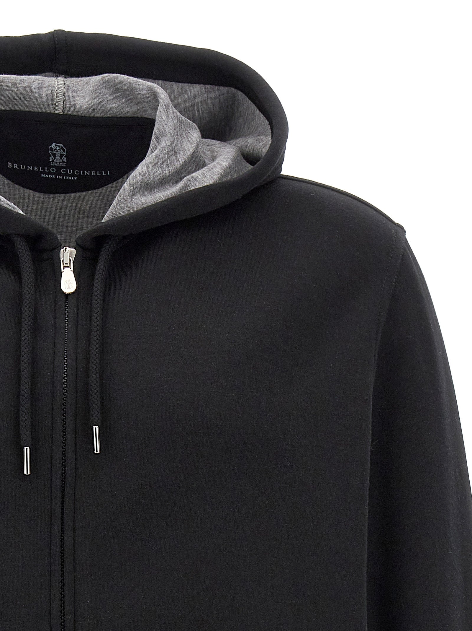 Brunello Cucinelli Black Cotton Sweatshirt Brunello Cucinelli