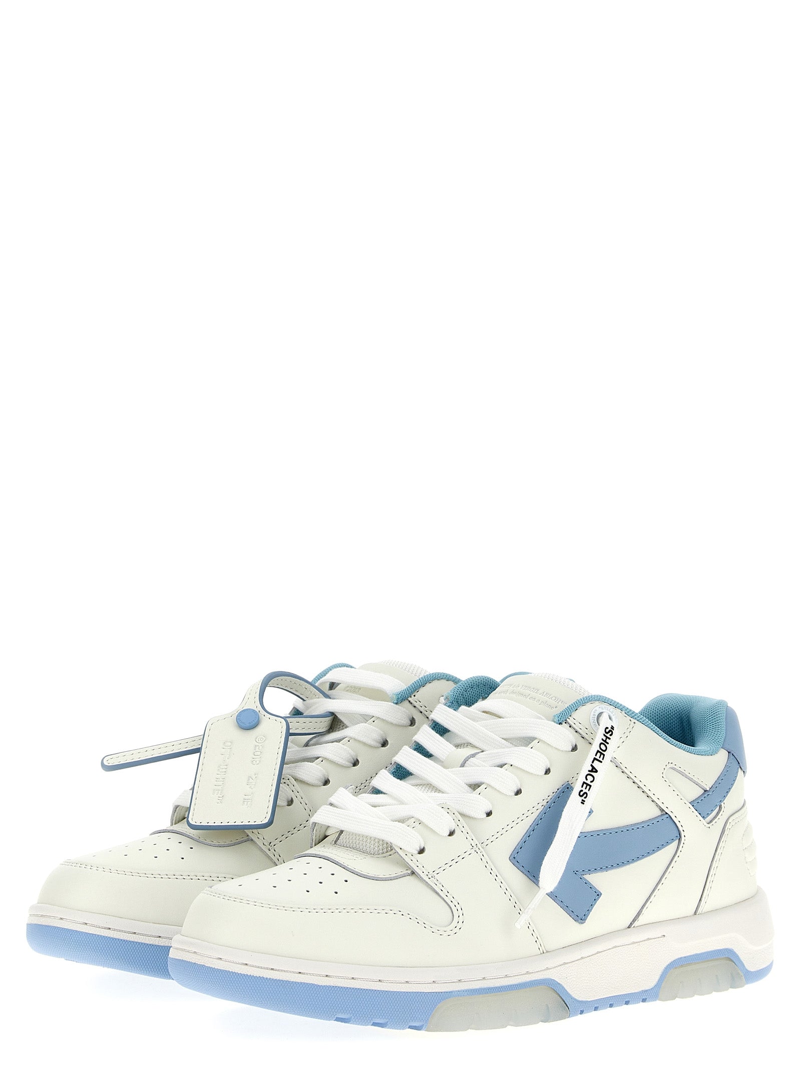 Off-White Blue Bovine Leather Low Top Sneakers Off-White