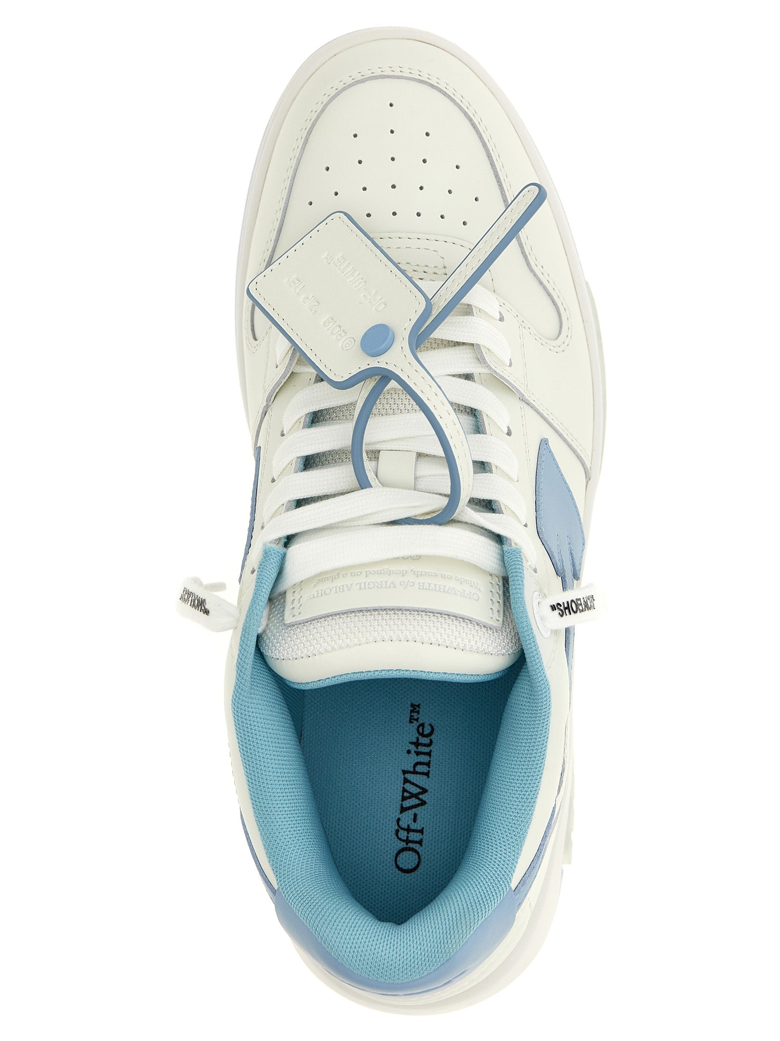 Off-White Blue Bovine Leather Low Top Sneakers Off-White