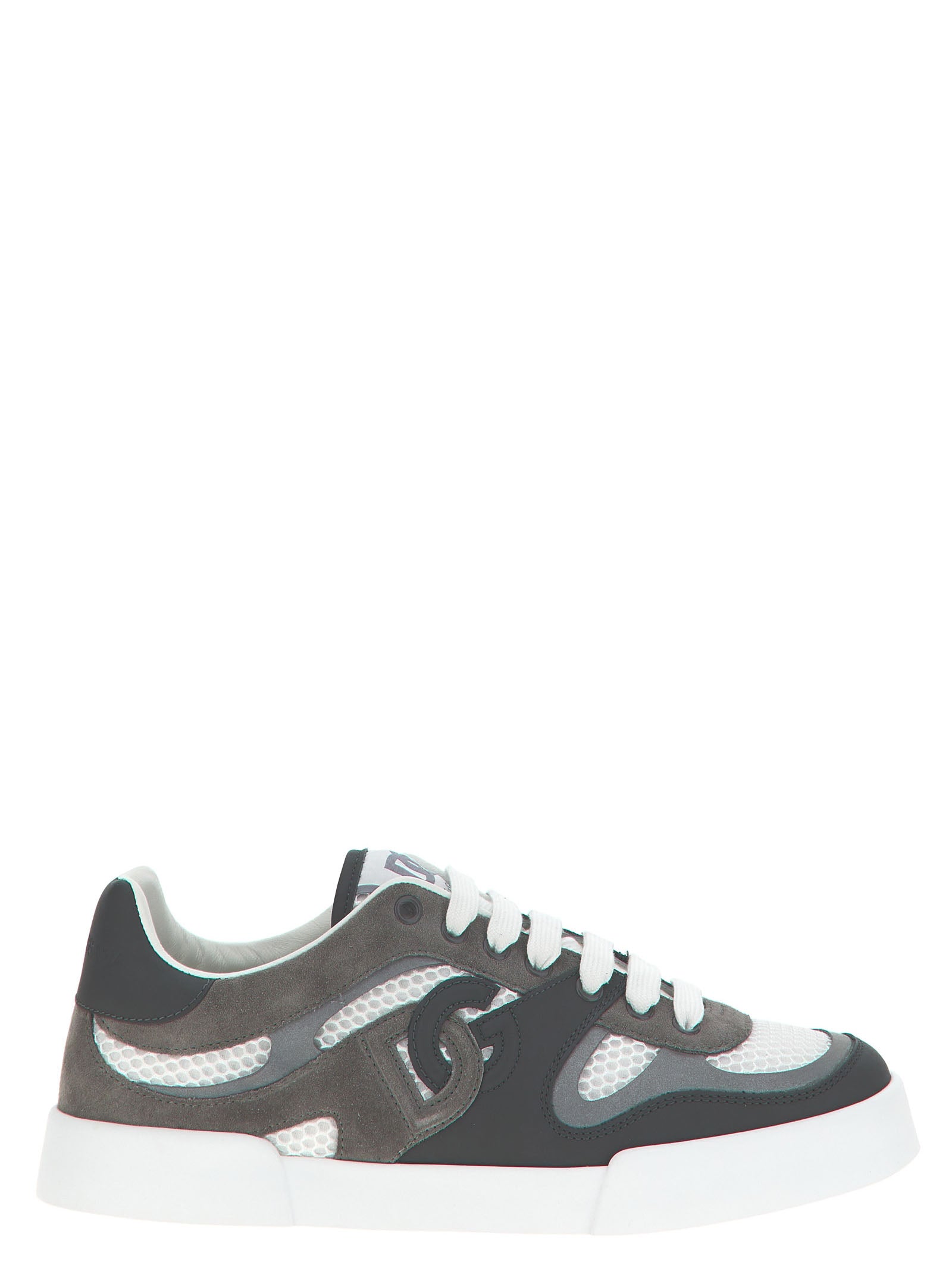Dolce & Gabbana Gray Calfskin Athletic Sneakers Dolce & Gabbana