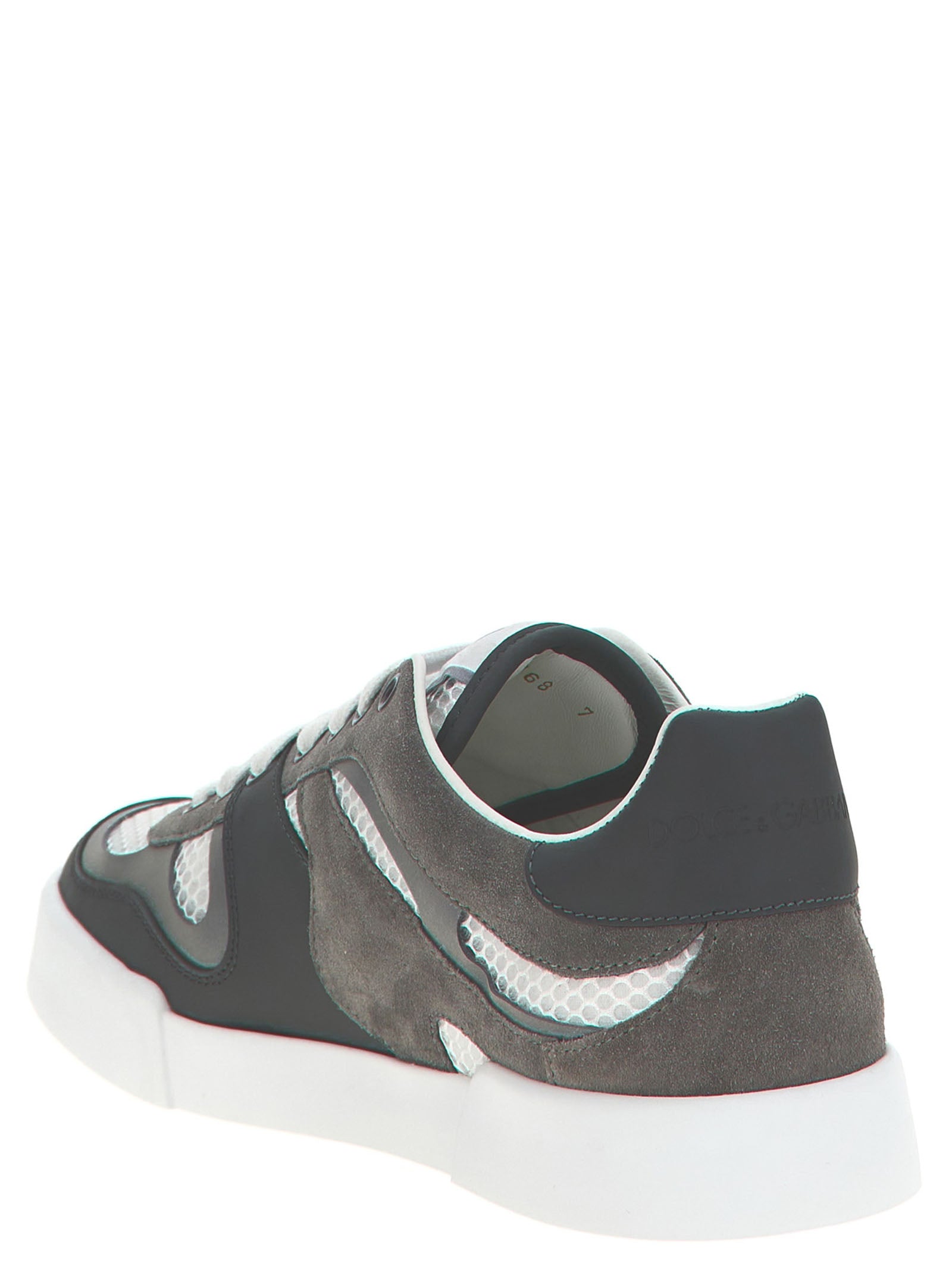 Dolce & Gabbana Gray Calfskin Athletic Sneakers Dolce & Gabbana