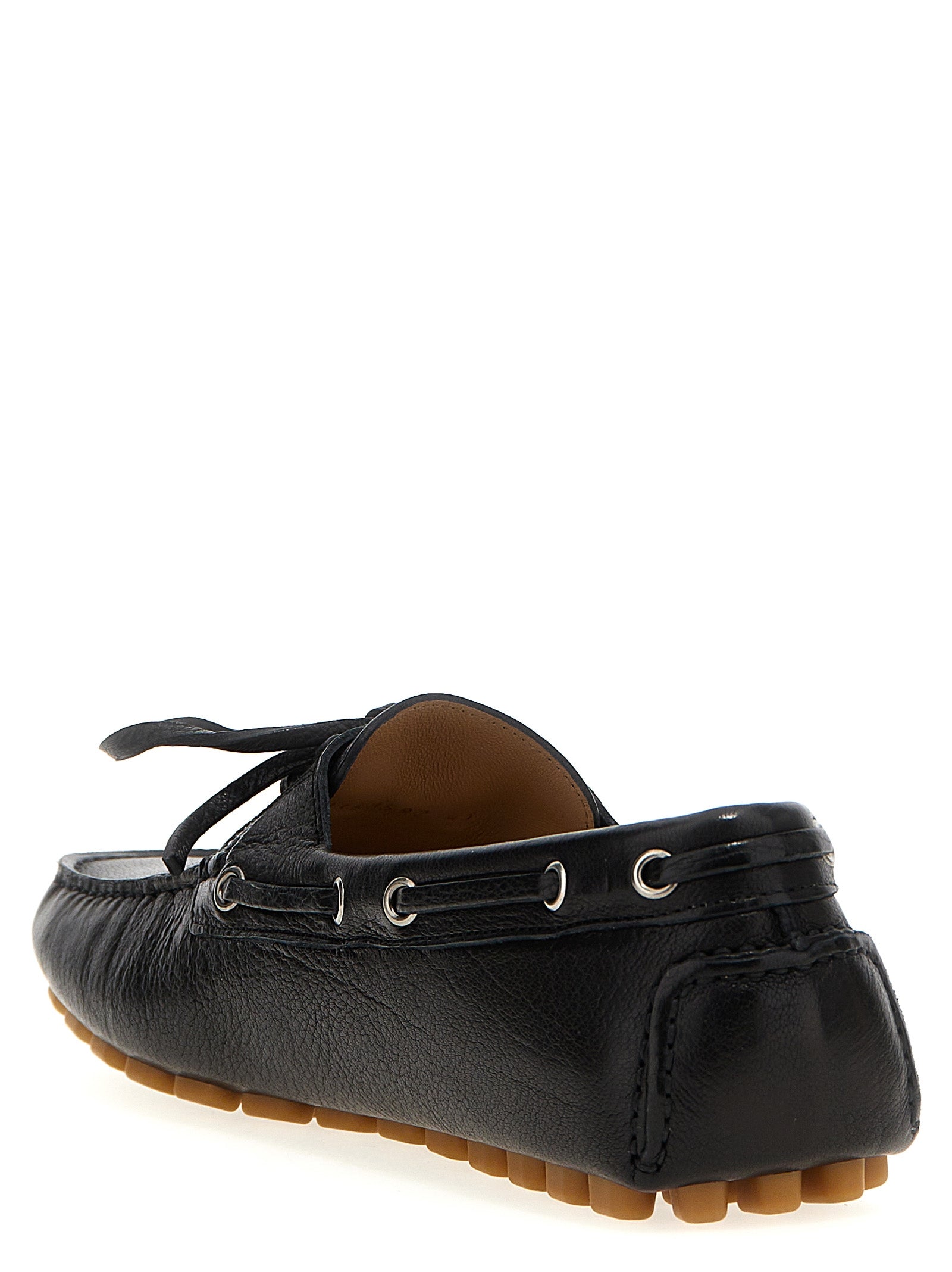 Valentino Garavani Black Buffalo Leather Slip-On Loafers Valentino Garavani