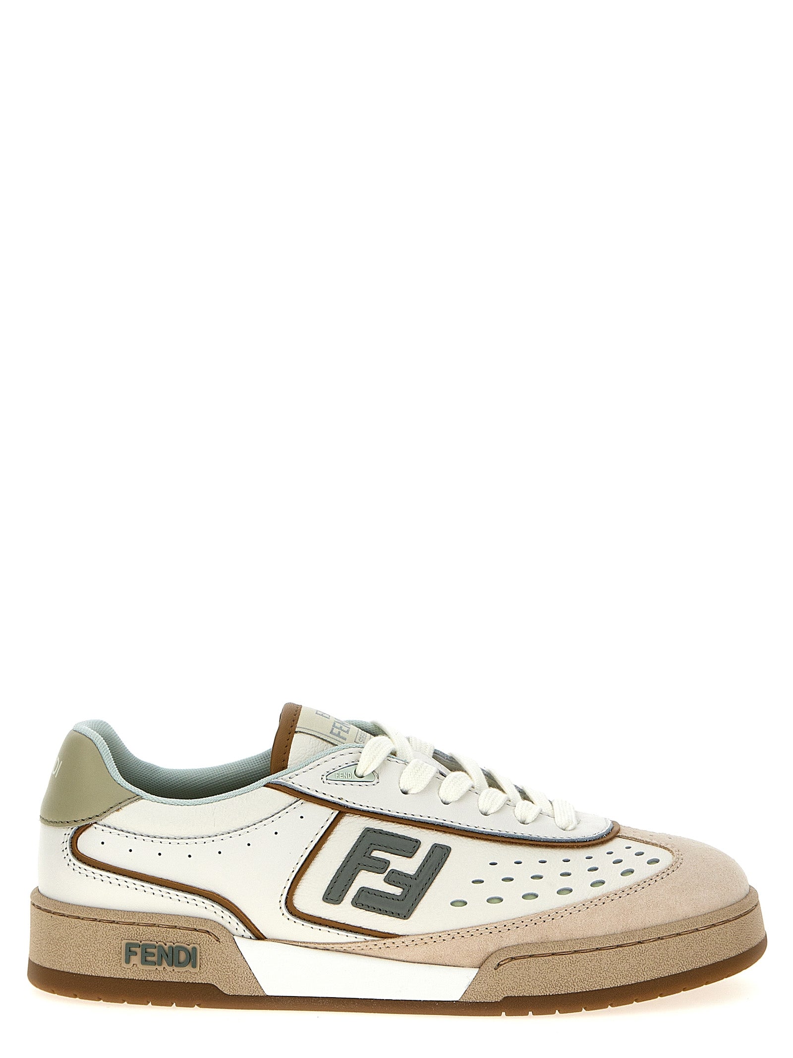 Fendi Beige Leather Sneakers Fendi