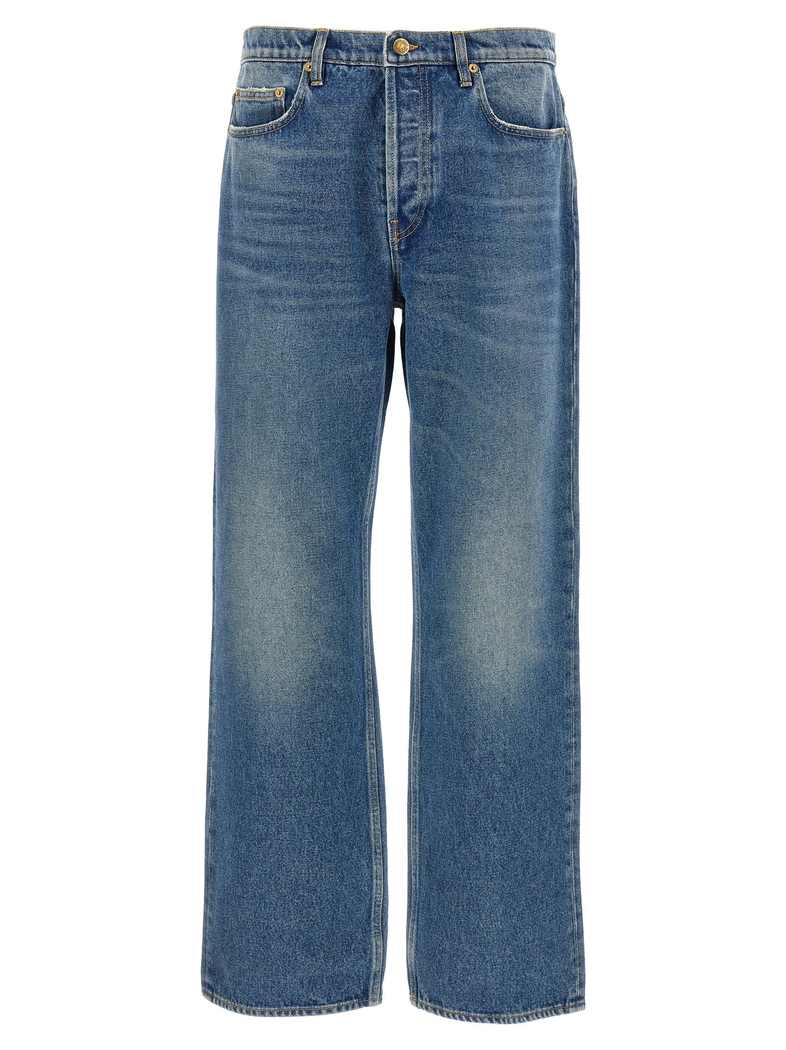 Golden Goose Blue Cotton Straight-Leg Jeans Golden Goose