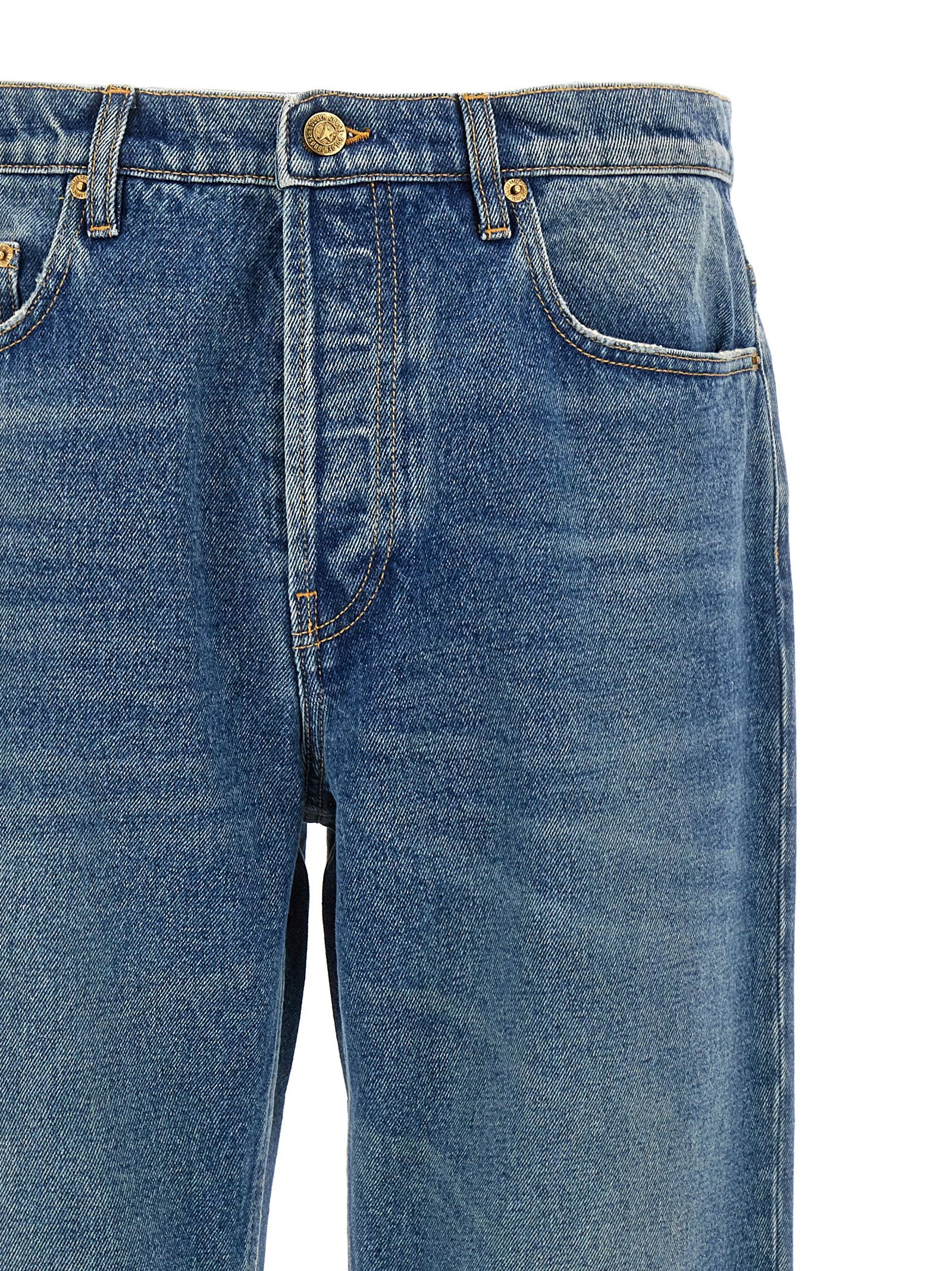 Golden Goose Blue Cotton Straight-Leg Jeans Golden Goose