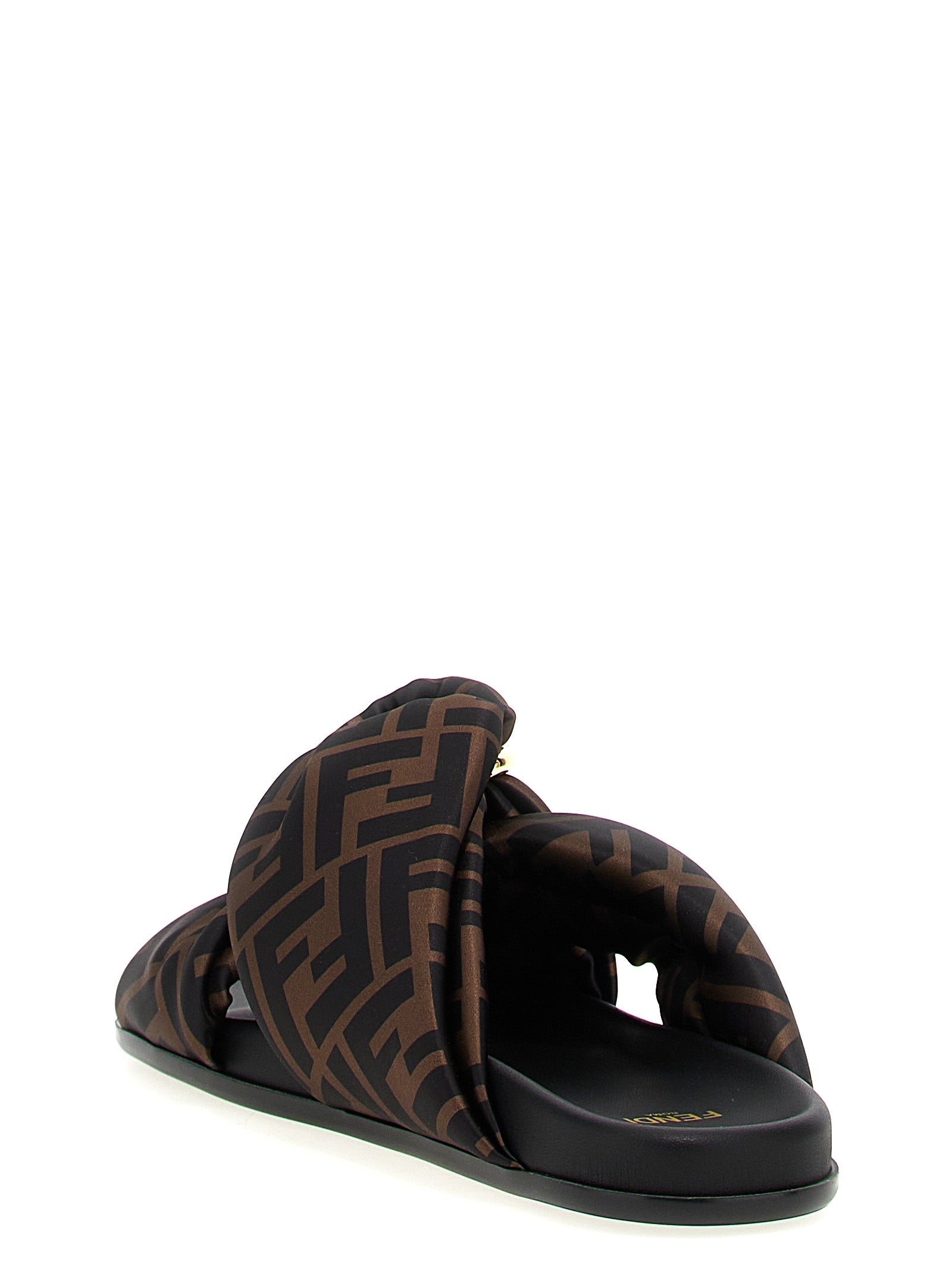 Fendi Brown Polyester Slides Fendi