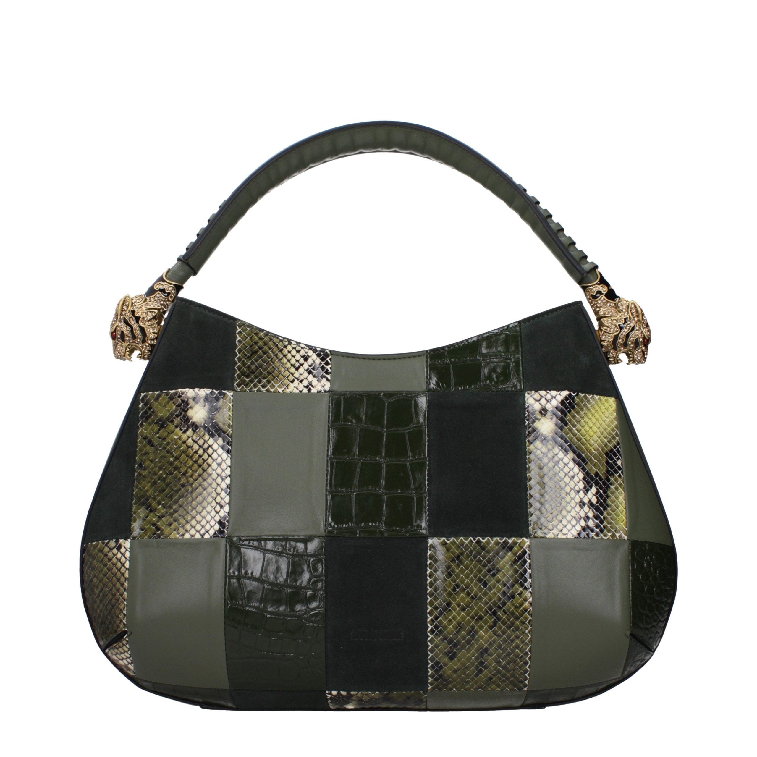 Roberto Cavalli Green Leather Handbag Roberto Cavalli