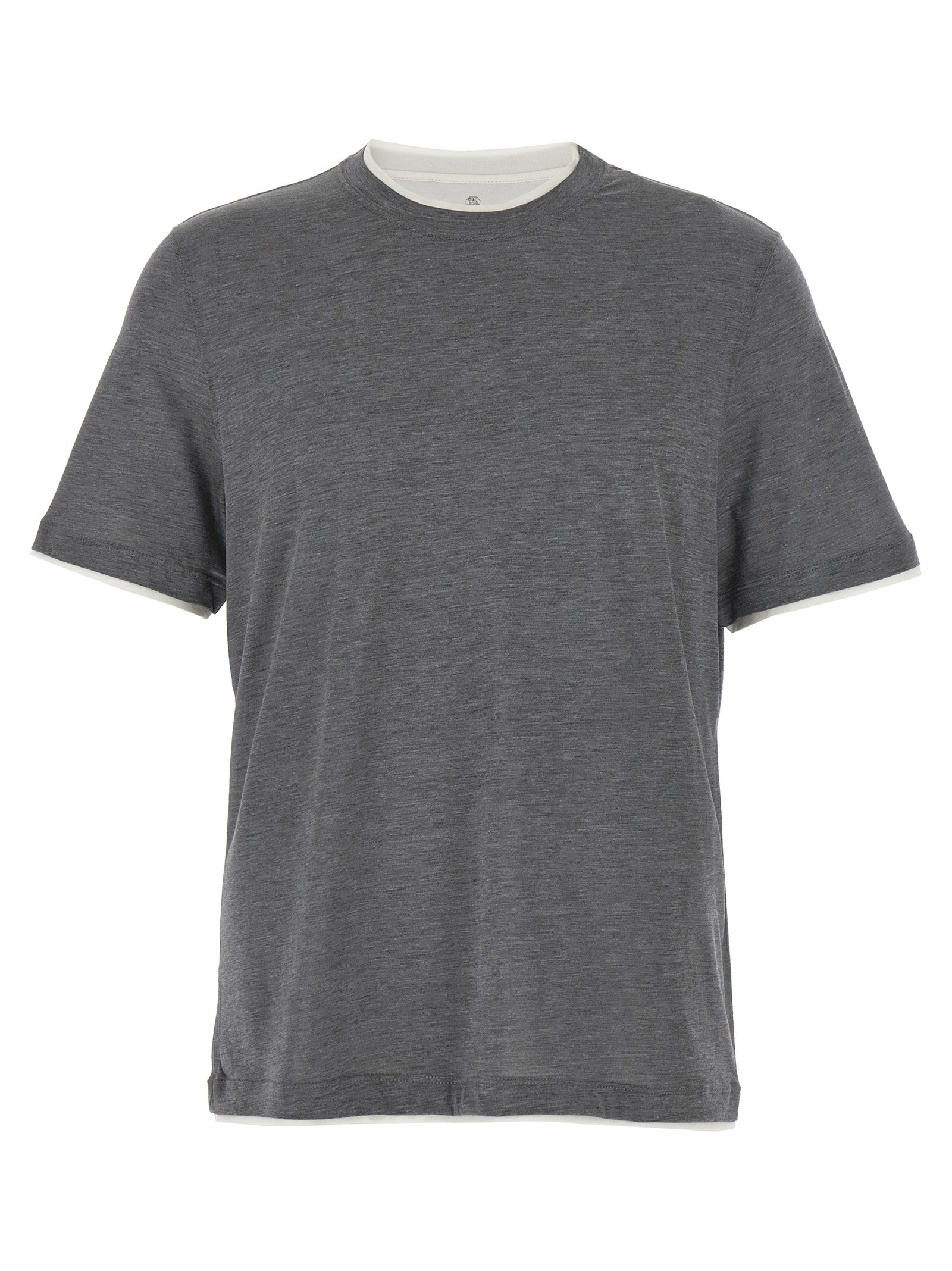 Brunello Cucinelli Gray Silk T-Shirt Brunello Cucinelli