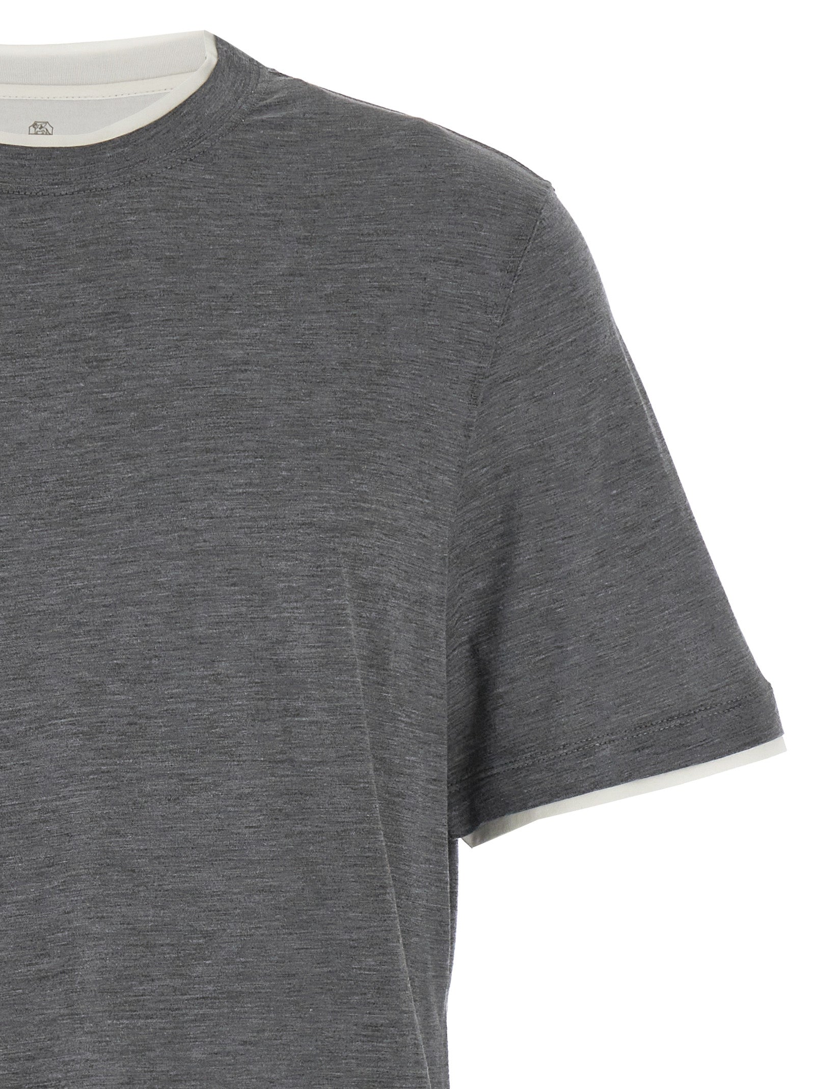 Brunello Cucinelli Gray Silk T-Shirt Brunello Cucinelli