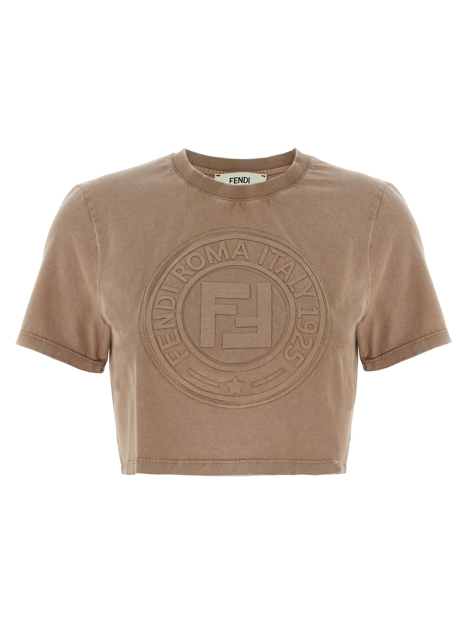 Fendi Brown Cotton T-Shirt Fendi