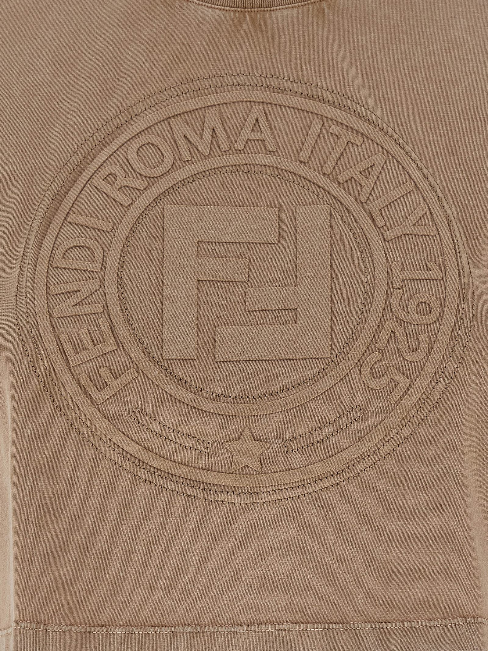 Fendi Brown Cotton T-Shirt Fendi